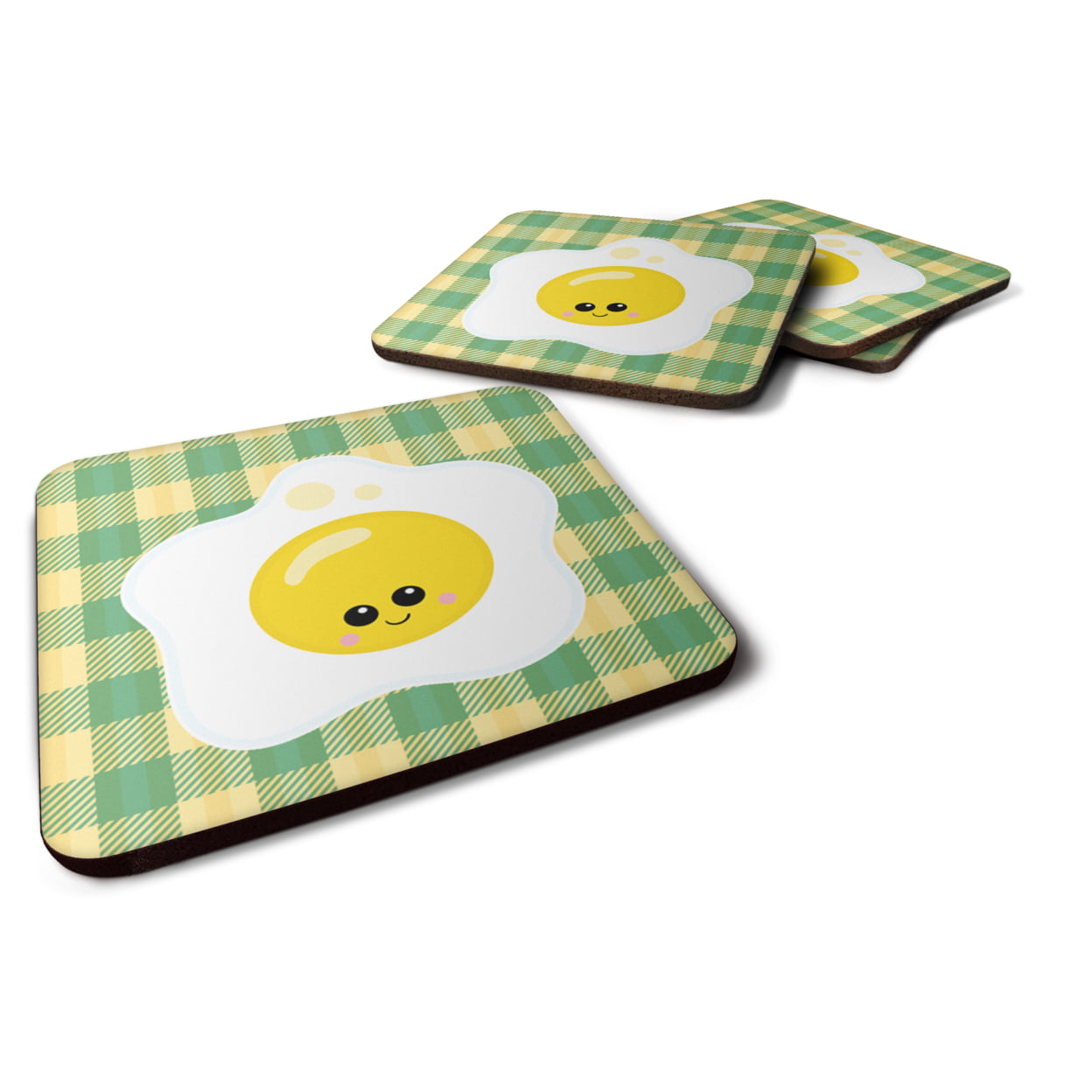 Fried Egg Face Foam Coasters - Set of 4