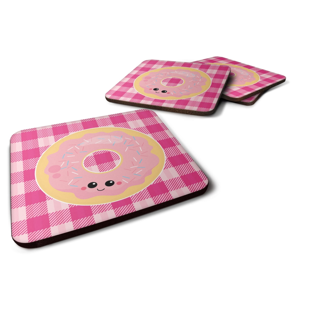Donut Face Foam Coasters - Set of 4