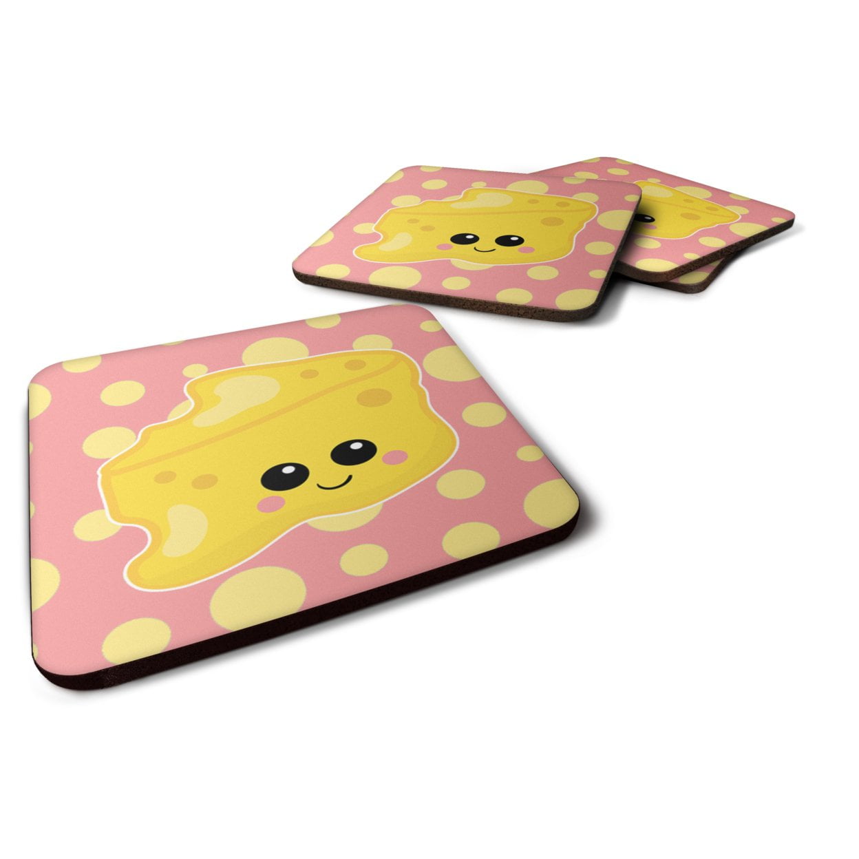 Cheese Head Face Foam Coasters - Set of 4