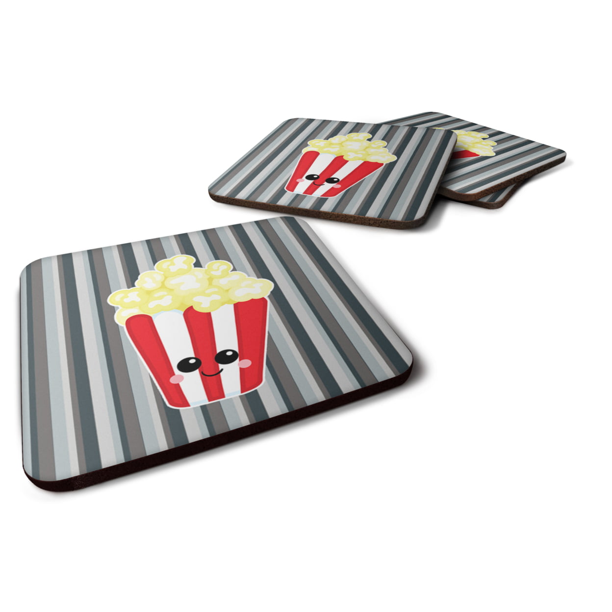 Popcorn Face Foam Coasters - Set of 4