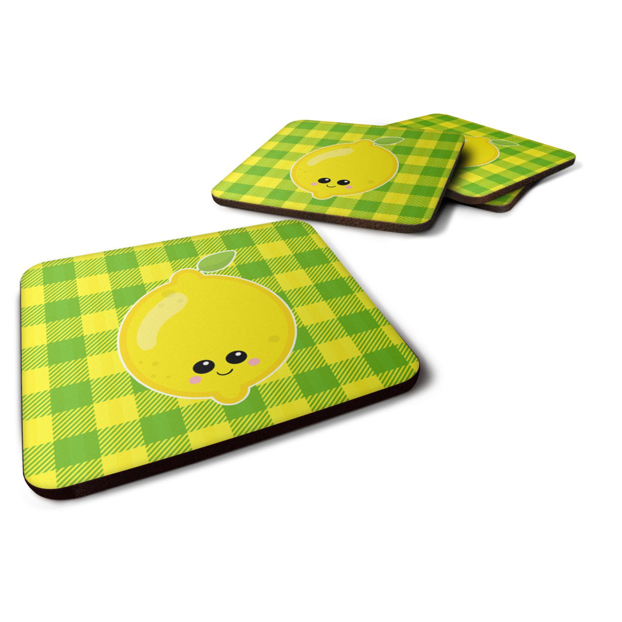 Lemon Face Foam Coasters - Set of 4