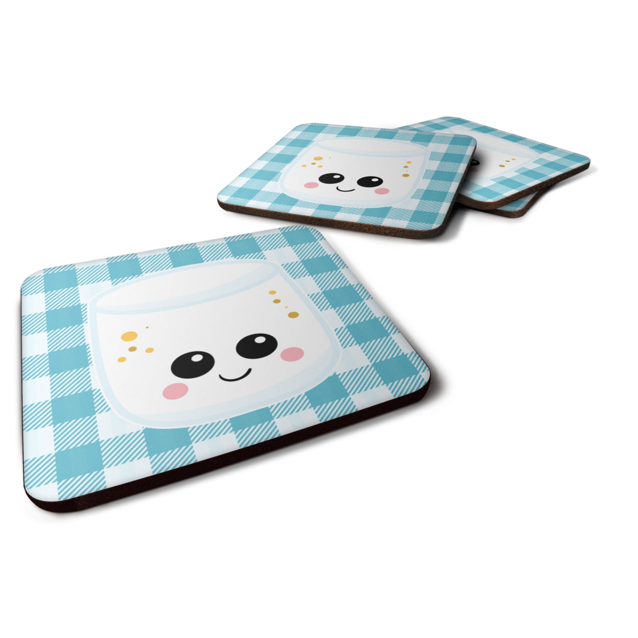 Marshmellow Face Foam Coasters - Set of 4