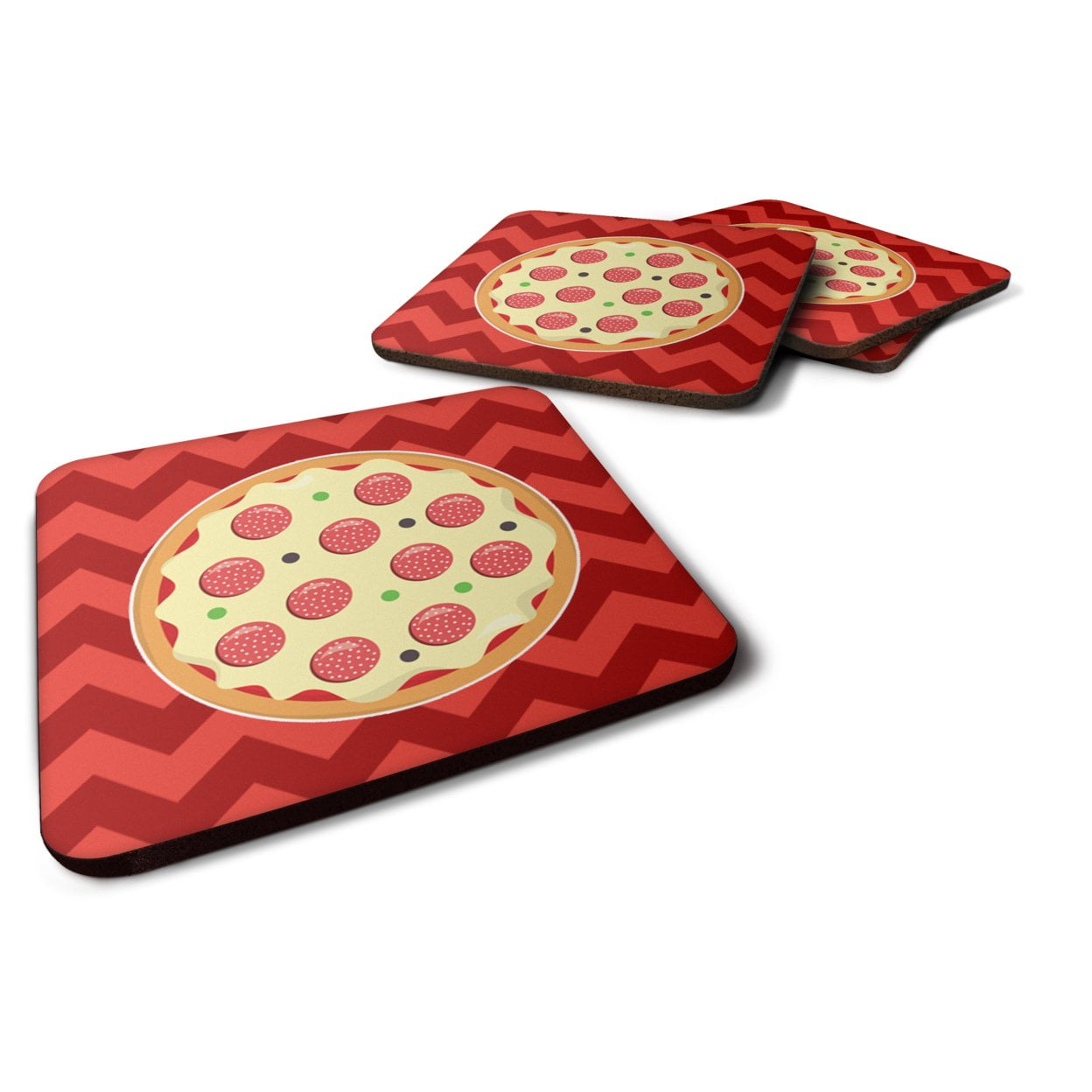 BB7058FC Large Pizza Foam Coasters - Set of 4