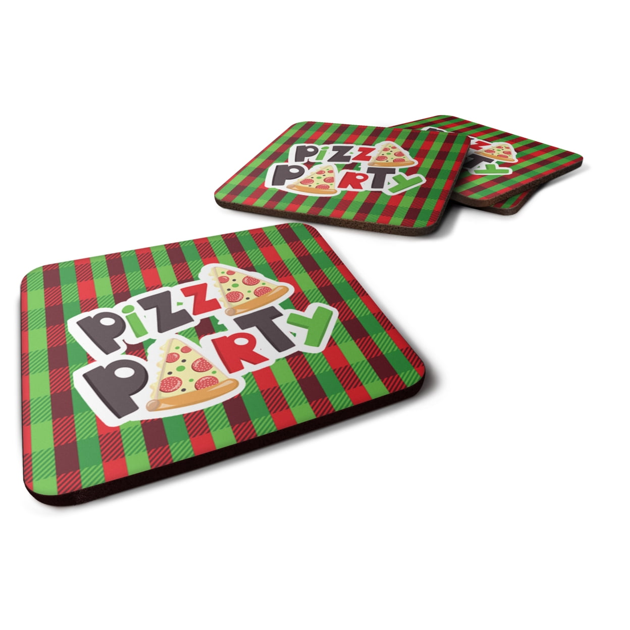 Pizza Party Foam Coasters - Set of 4