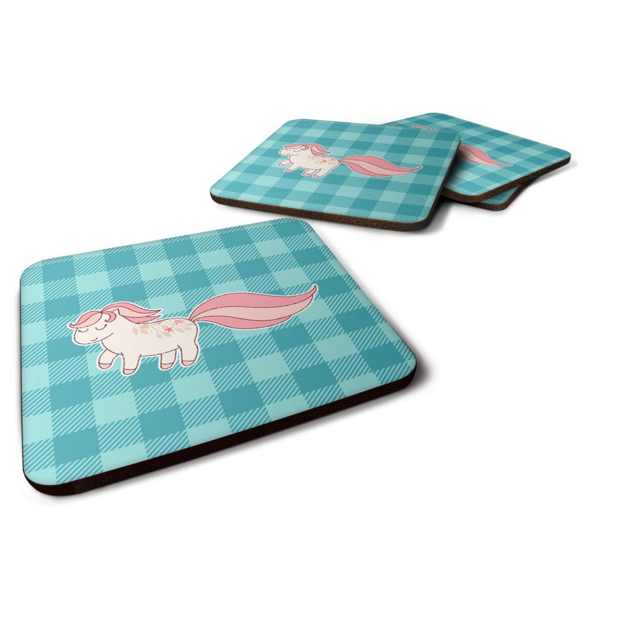 Little Pink Pony Polkadots Foam Coasters - Set of 4