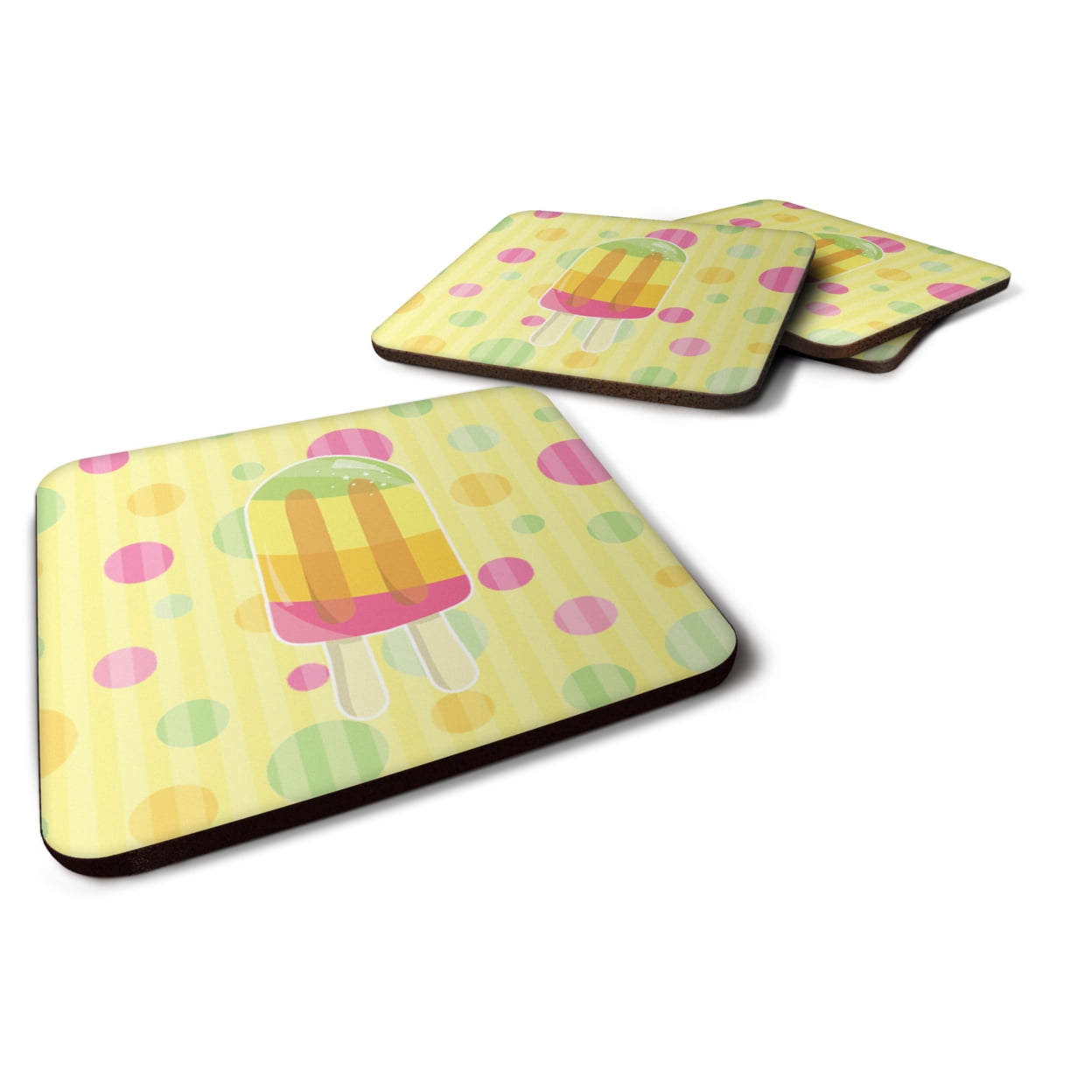 Ice Pop Popsicle Polkadots Foam Coasters - Set of 4