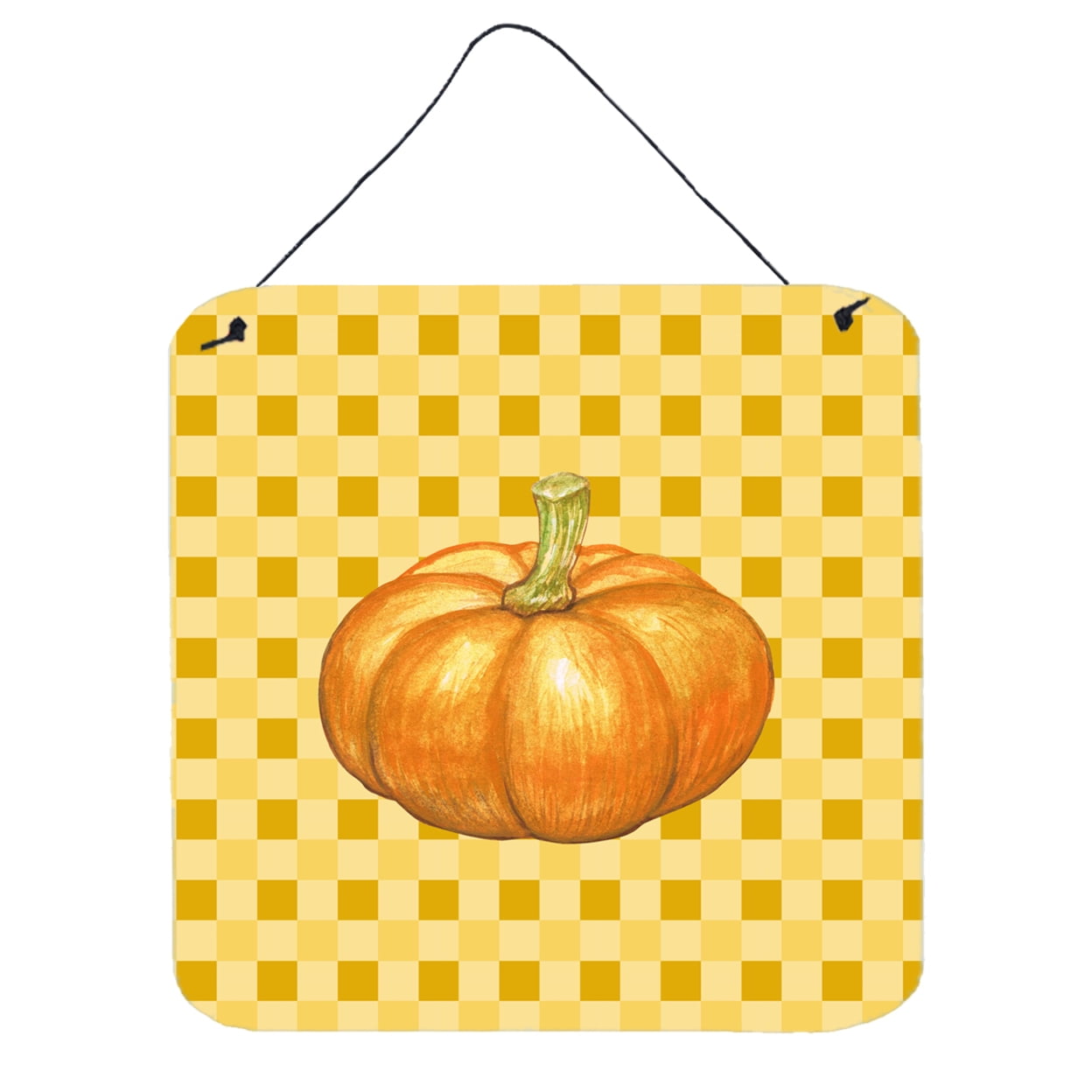 Pumpkin on Basketweave Wall or Door Hanging Prints