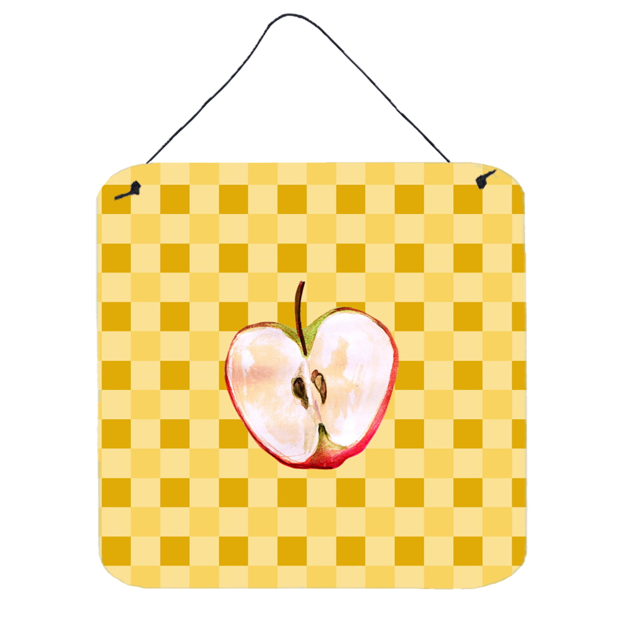 Half Apple on Basketweave Wall or Door Hanging Prints