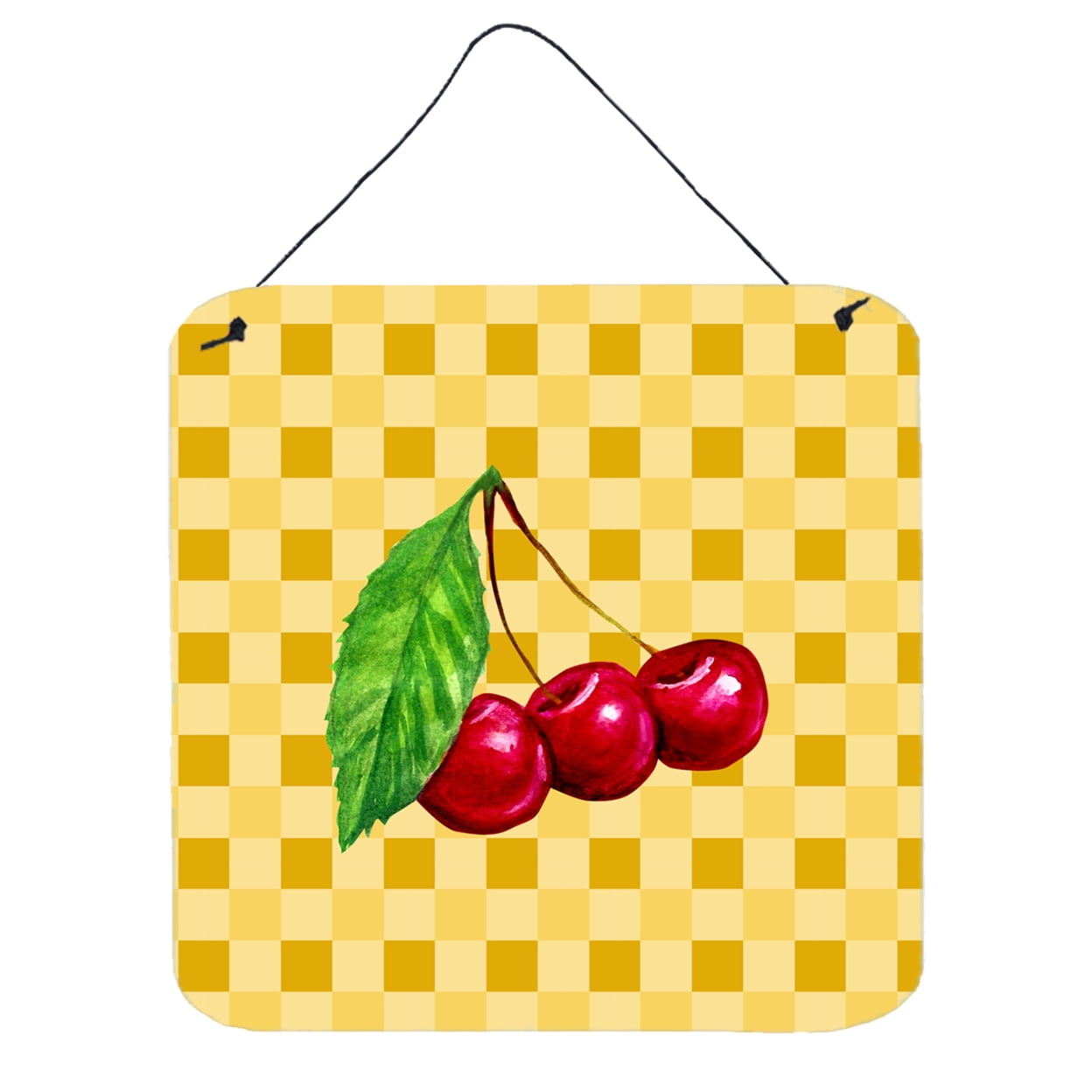 Cherries on Basketweave Wall or Door Hanging Prints