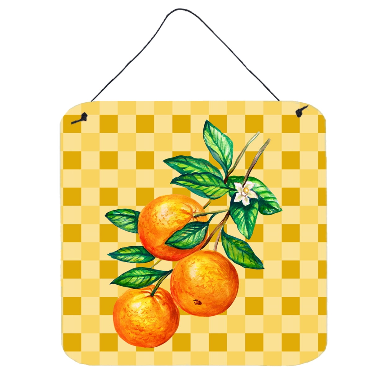 Oranges on Branch on Basketweave Wall or Door Hanging Prints