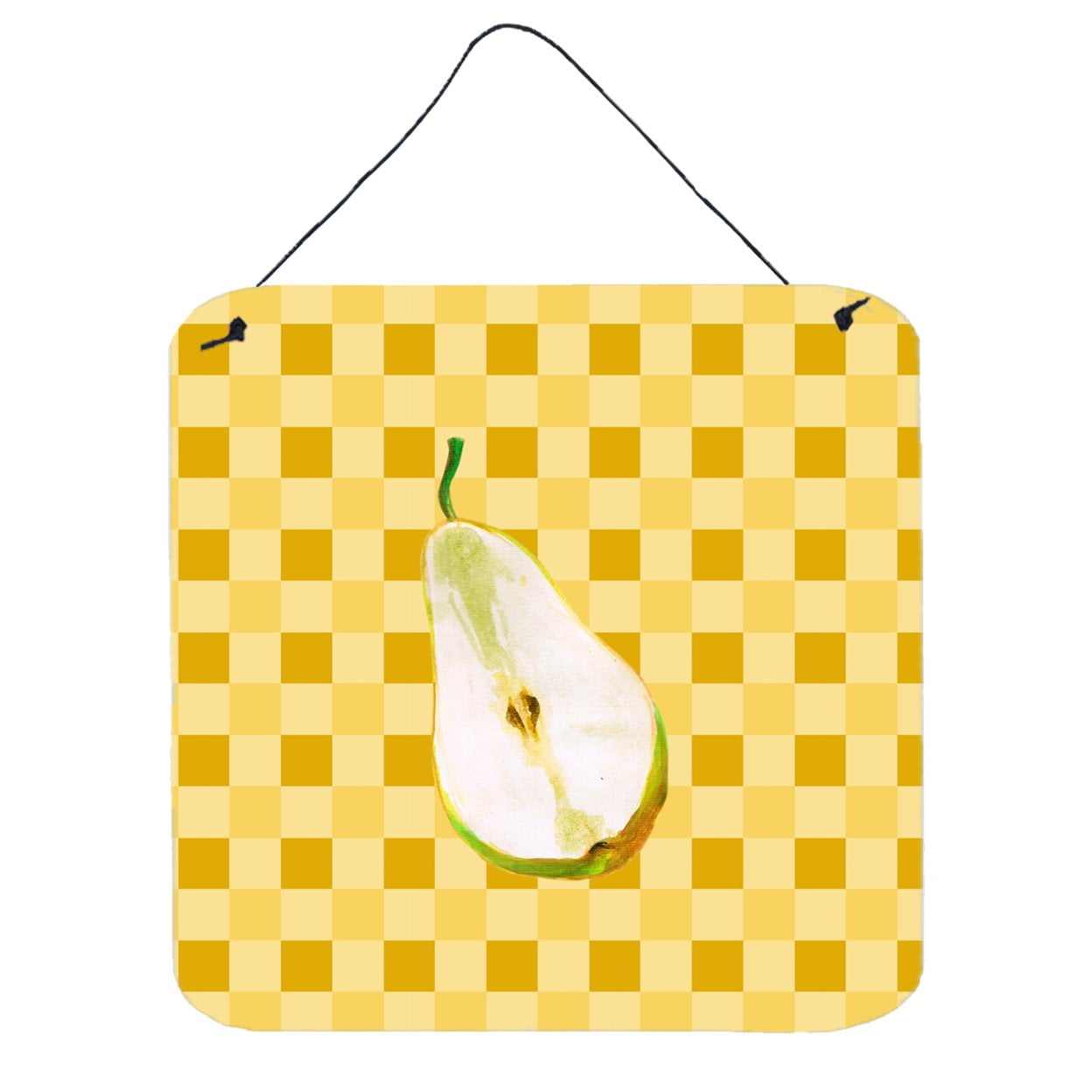 Sliced Pear on Basketweave Wall or Door Hanging Prints