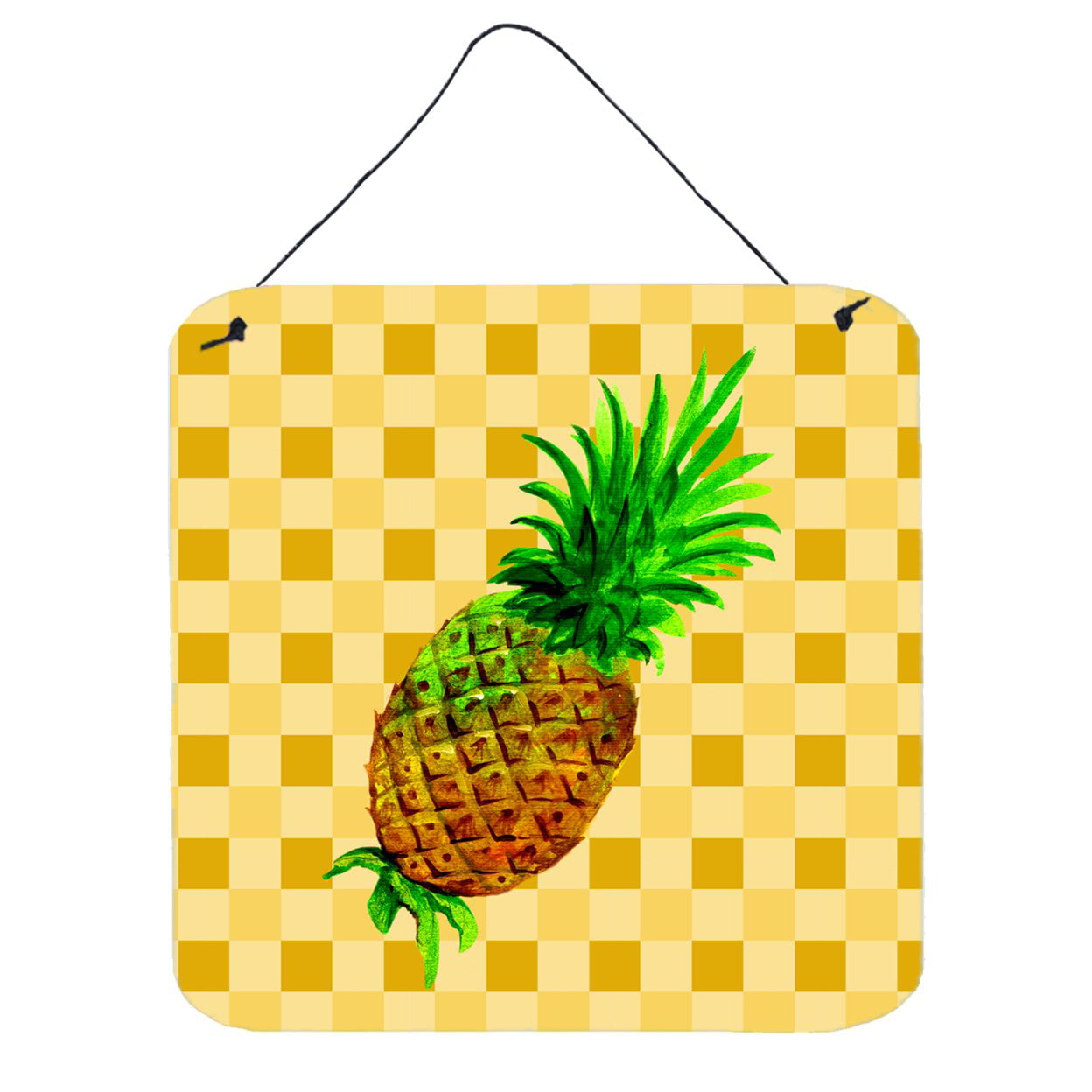BB7246DS66 Whole Pineapple on Basketweave Wall or Door Hanging Prints