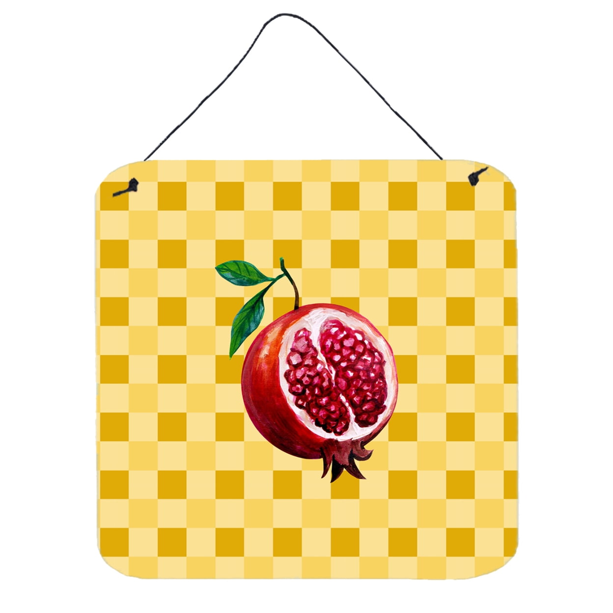Sliced Pomegranate on Basketweave Wall or Door Hanging Prints