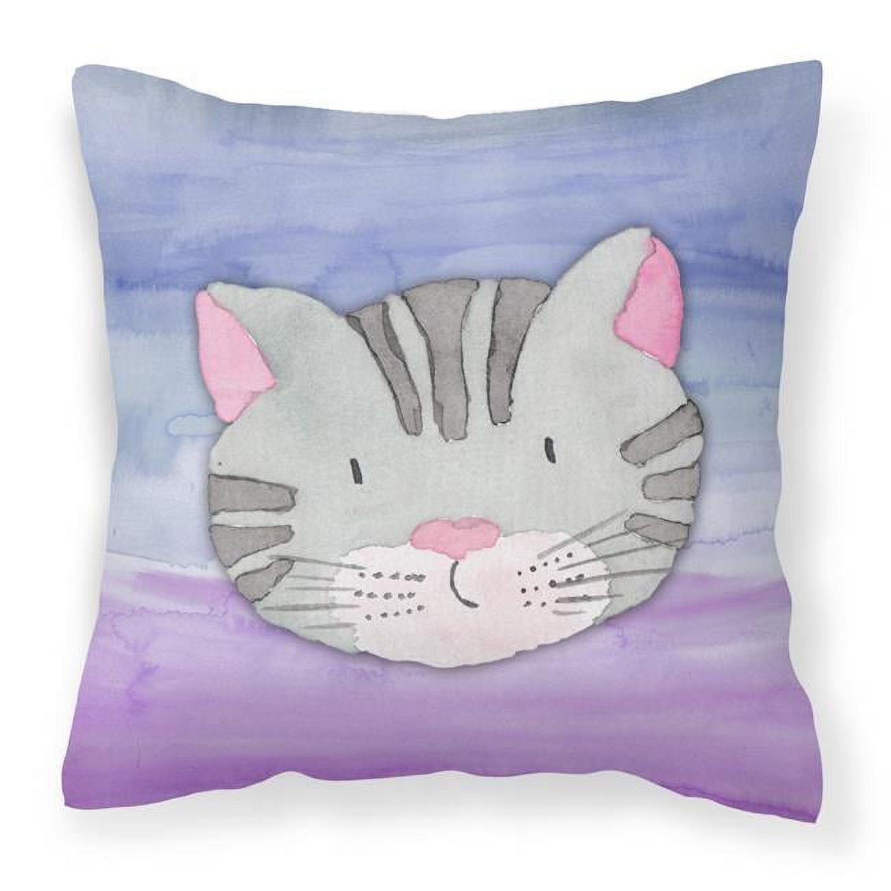 Cat Face Watercolor Fabric Decorative Pillow