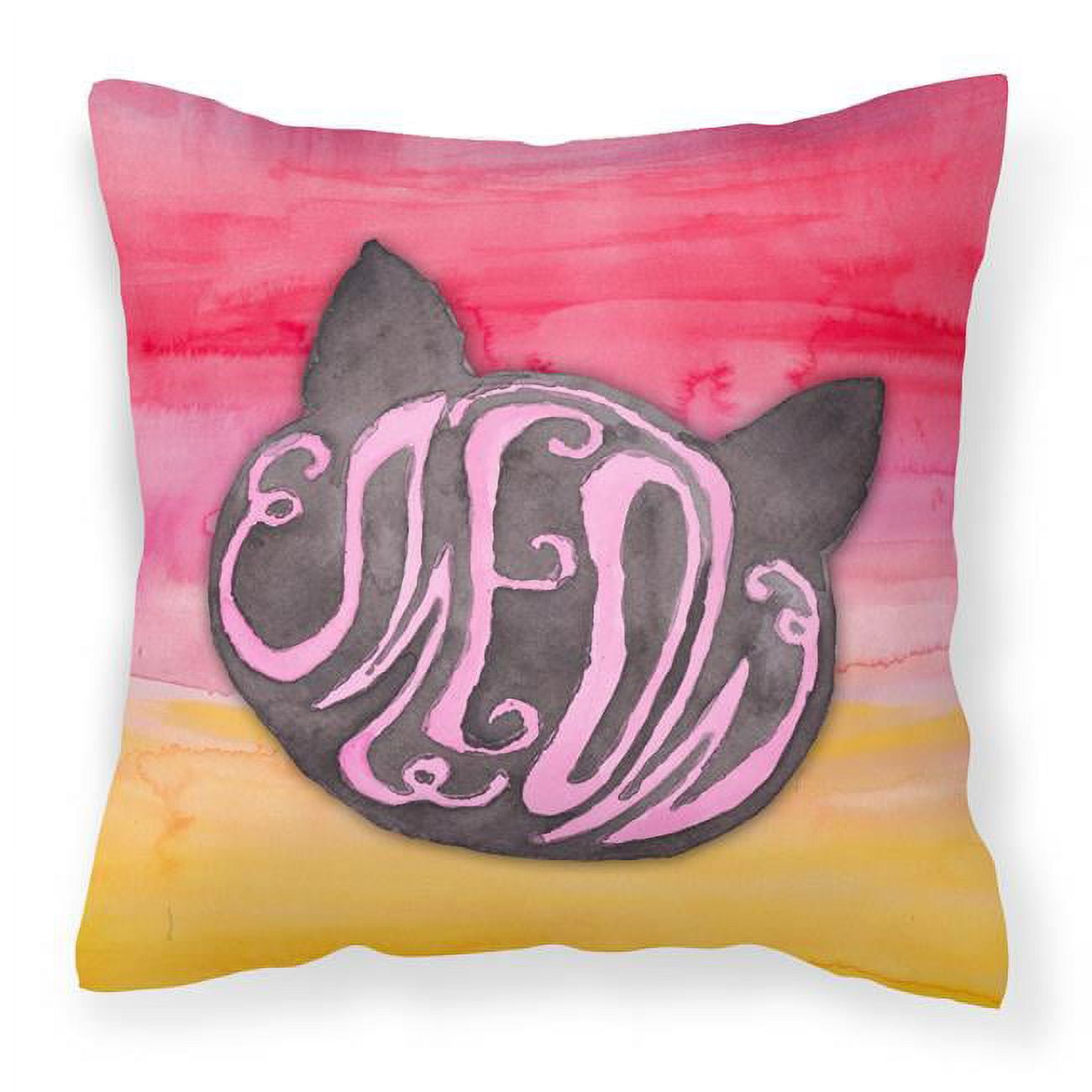 Cat Face Meow Watercolor Fabric Decorative Pillow