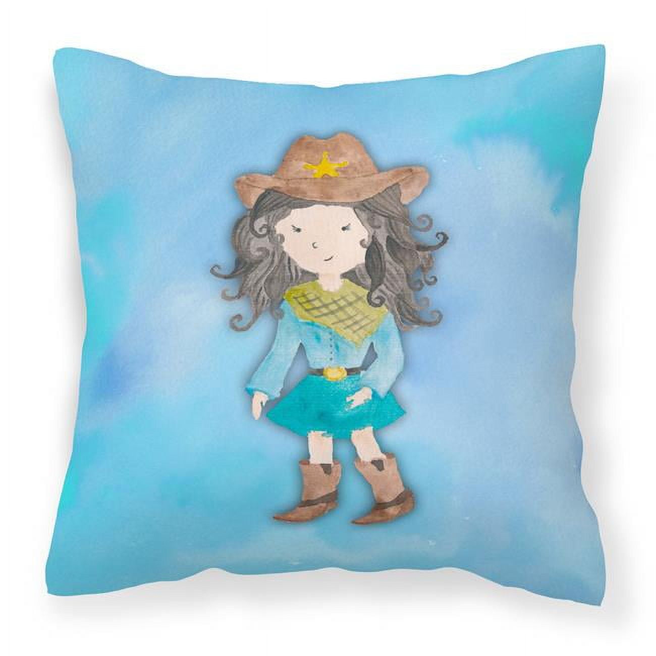 Cowgirl Watercolor Fabric Decorative Pillow