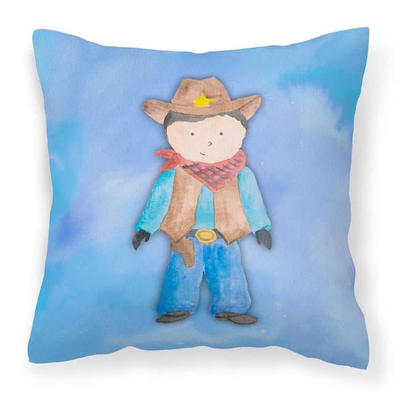 Cowboy Watercolor Fabric Decorative Pillow