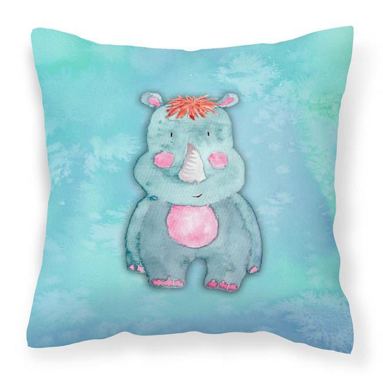 Picture of Carolines Treasures BB7381PW1818 Rhinoceros Watercolor Fabric Decorative Pillow