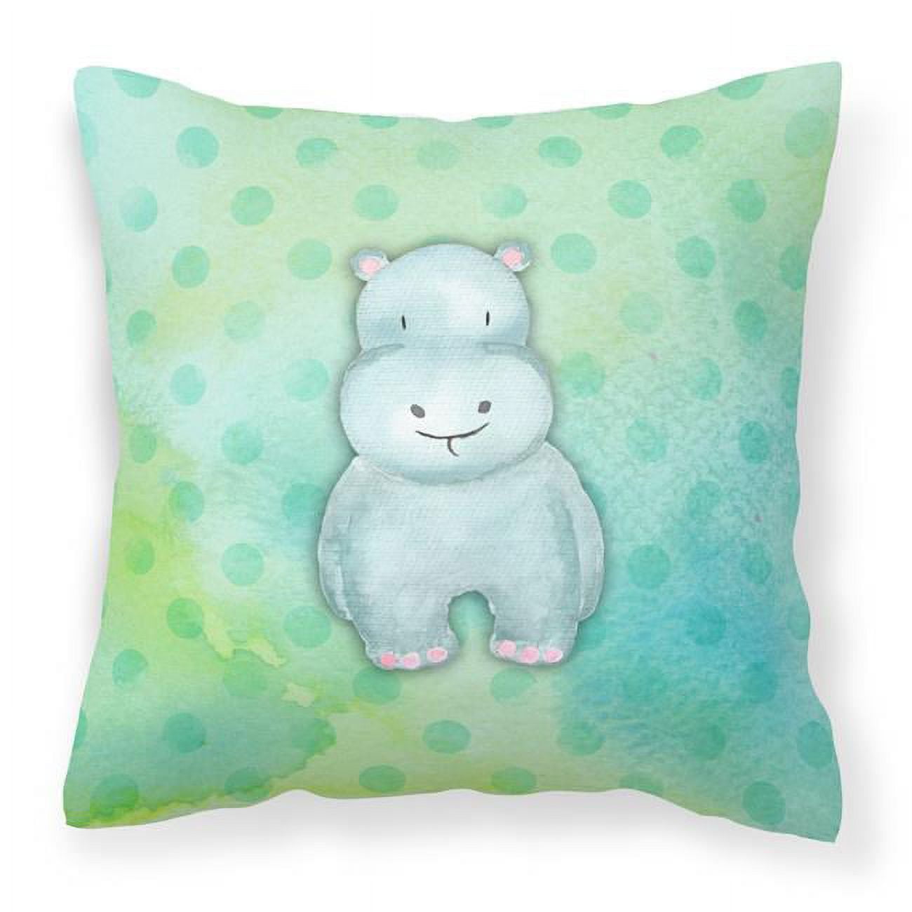 Picture of Carolines Treasures BB7389PW1818 Polkadot Hippopotamus Watercolor Fabric Decorative Pillow