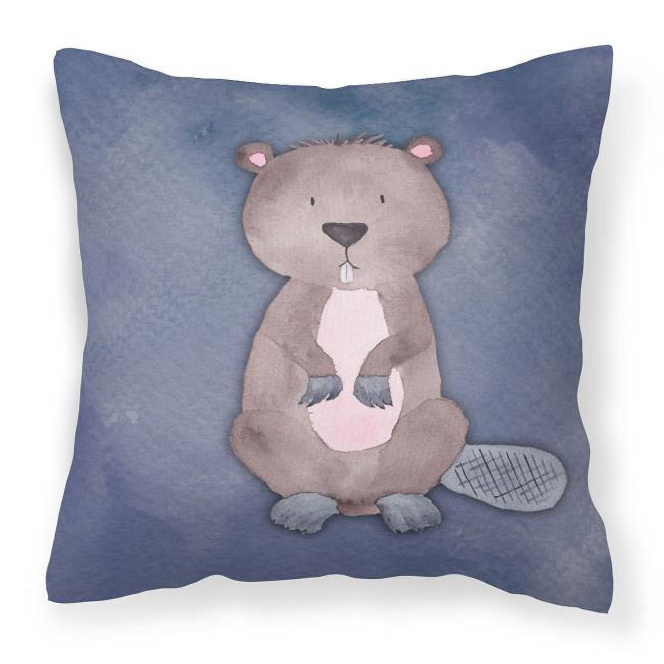 Beaver Watercolor Fabric Decorative Pillow