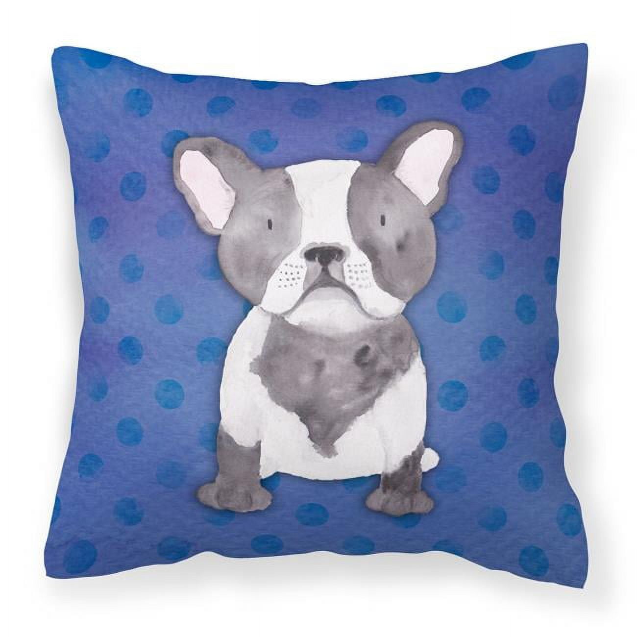 French Bulldog Polkadot Watercolor Fabric Decorative Pillow