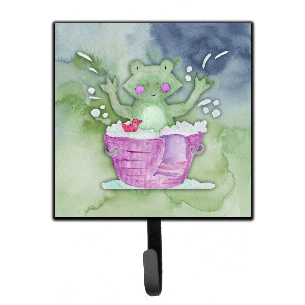 Frog Bathing Watercolor Leash or Key Holder