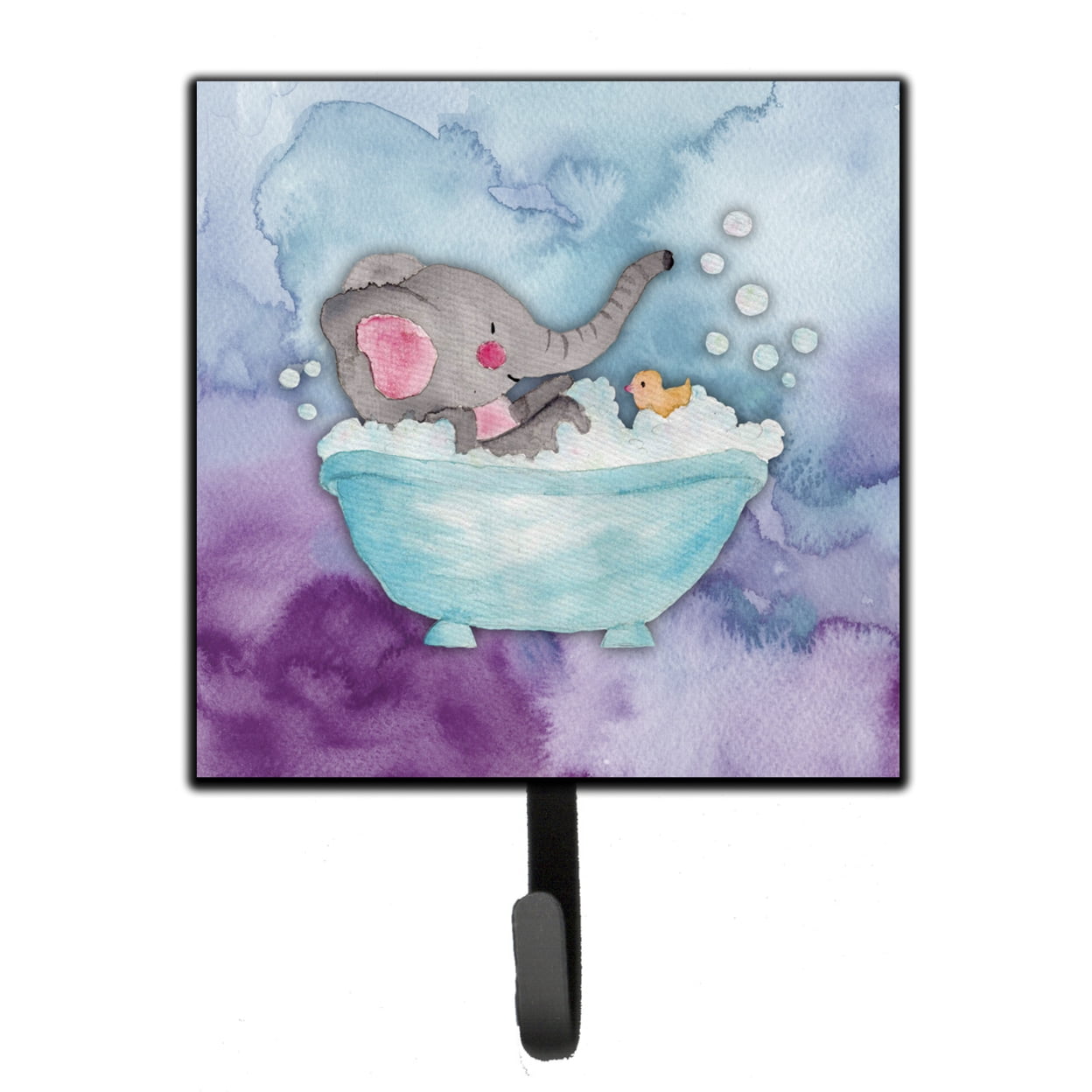 Elephant Bathing Watercolor Leash or Key Holder