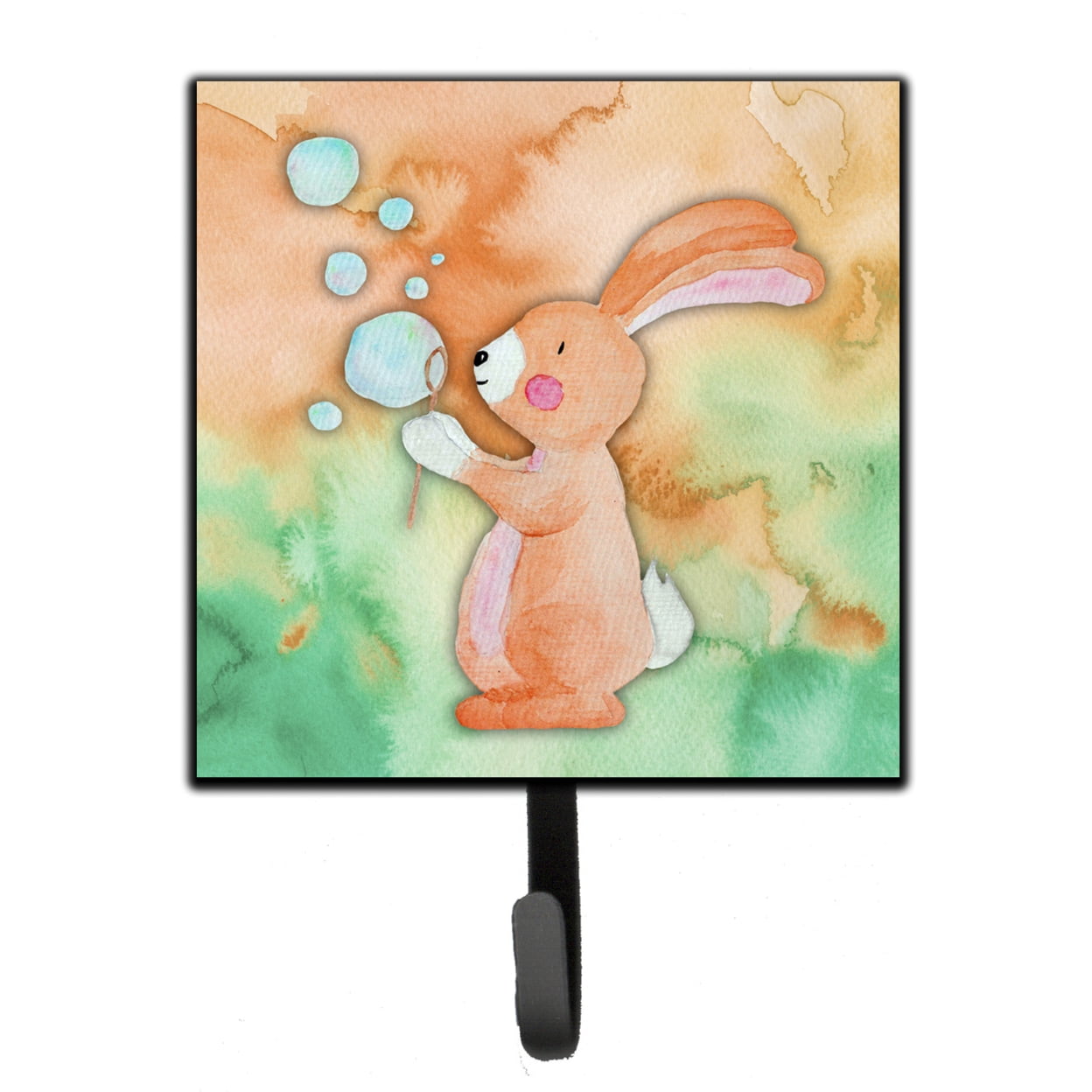 Rabbit & Bubbles Watercolor Leash or Key Holder
