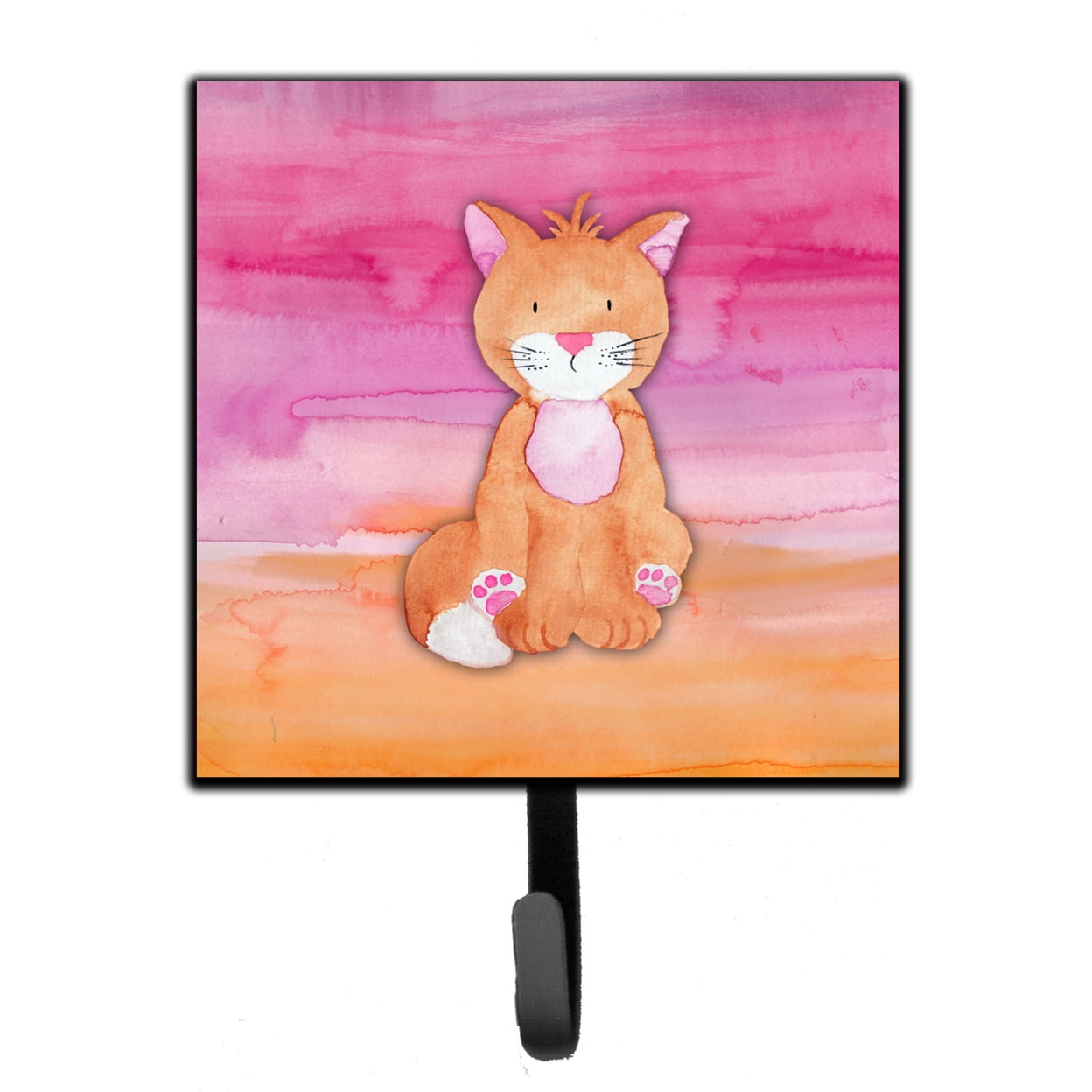 Orange Cat Watercolor Leash or Key Holder