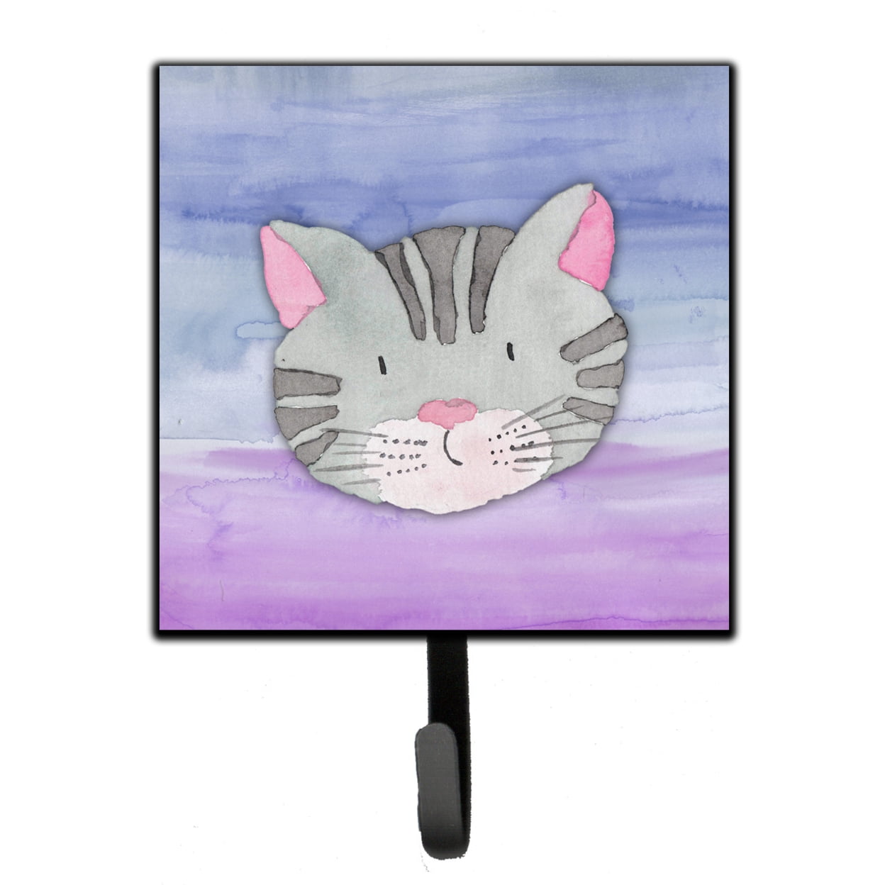 Cat Face Watercolor Leash or Key Holder