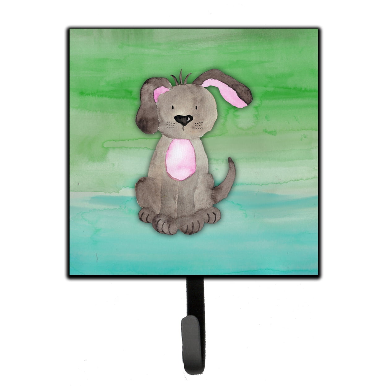 Dog Teal & Green Watercolor Leash or Key Holder
