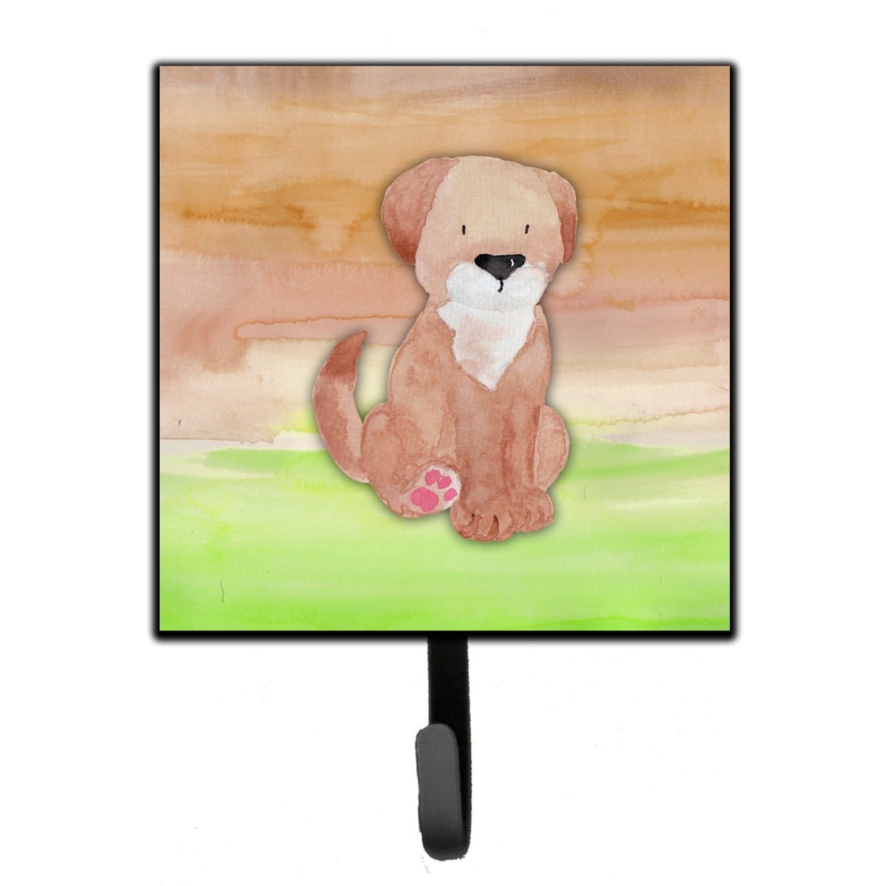 Dog Green & Brown Watercolor Leash or Key Holder