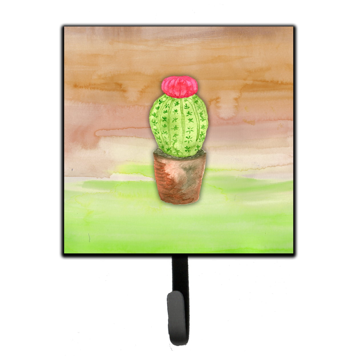 Cactus Green & Brown Watercolor Leash or Key Holder