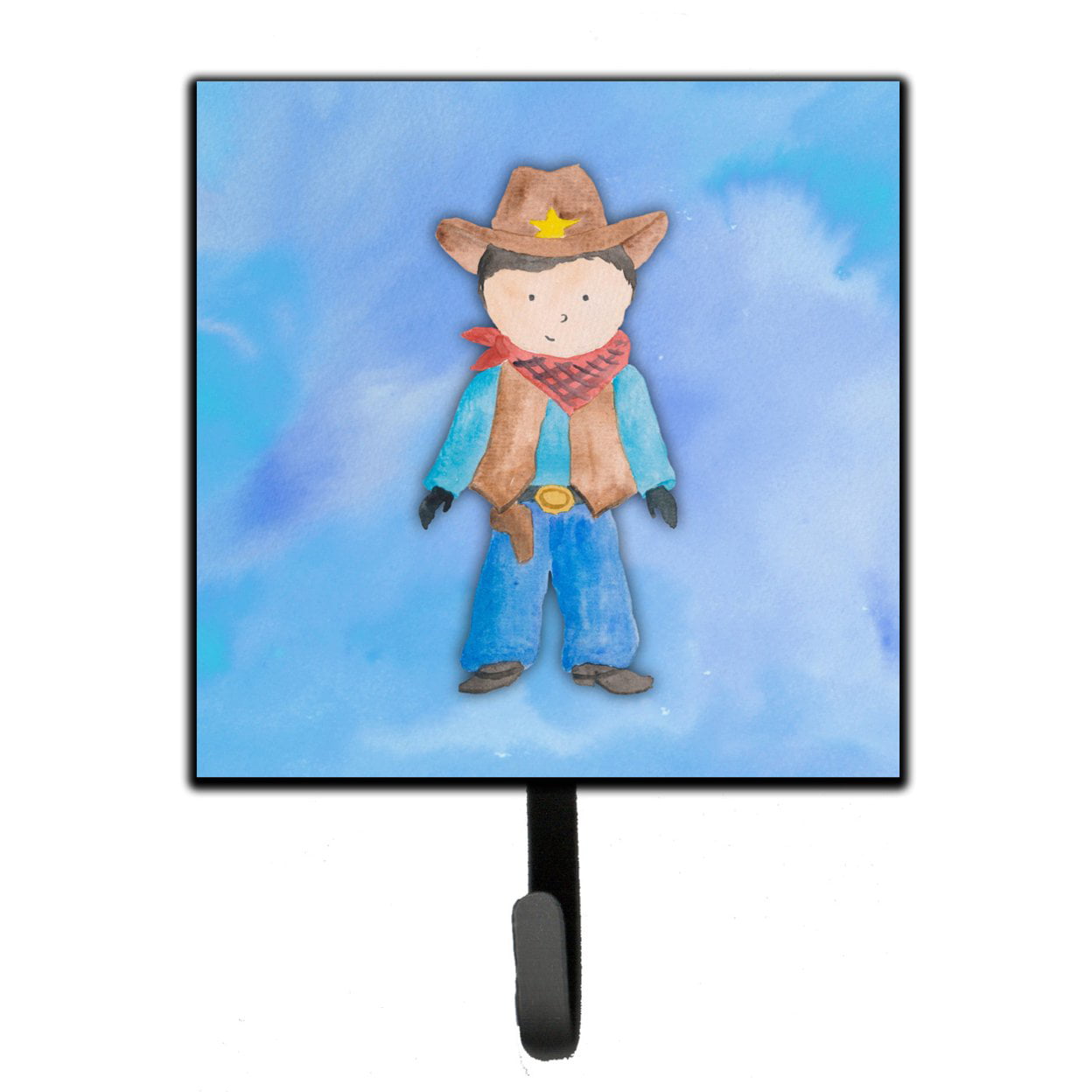 Cowboy Watercolor Leash or Key Holder