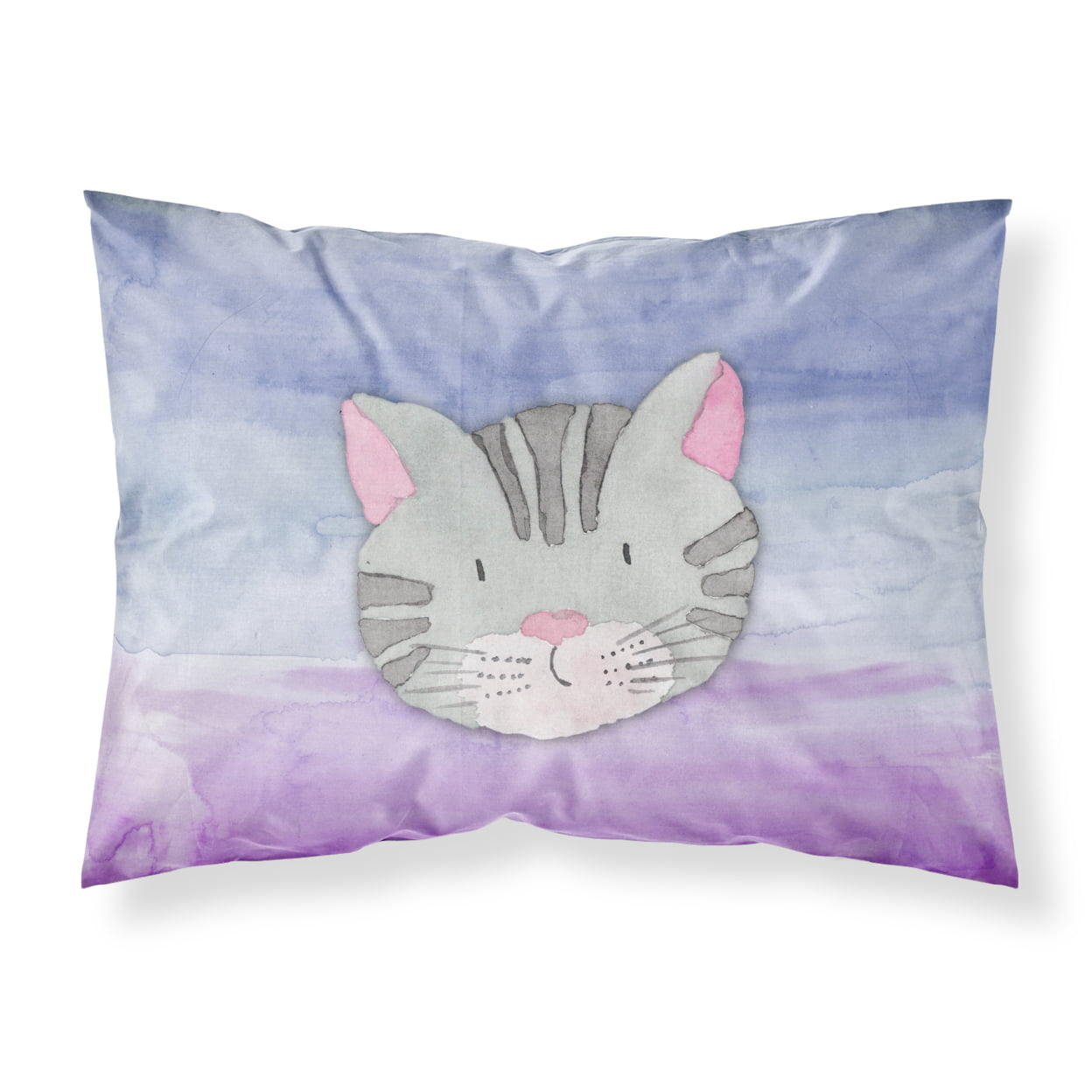 Cat Face Watercolor Fabric Standard Pillowcase