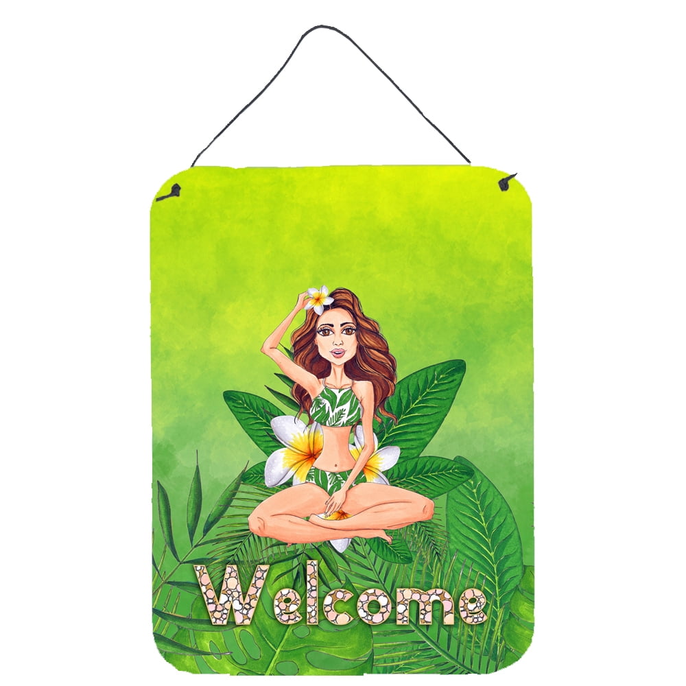 BB7457DS1216 Welcome Lady in Bikini Summer Wall or Door Hanging Prints