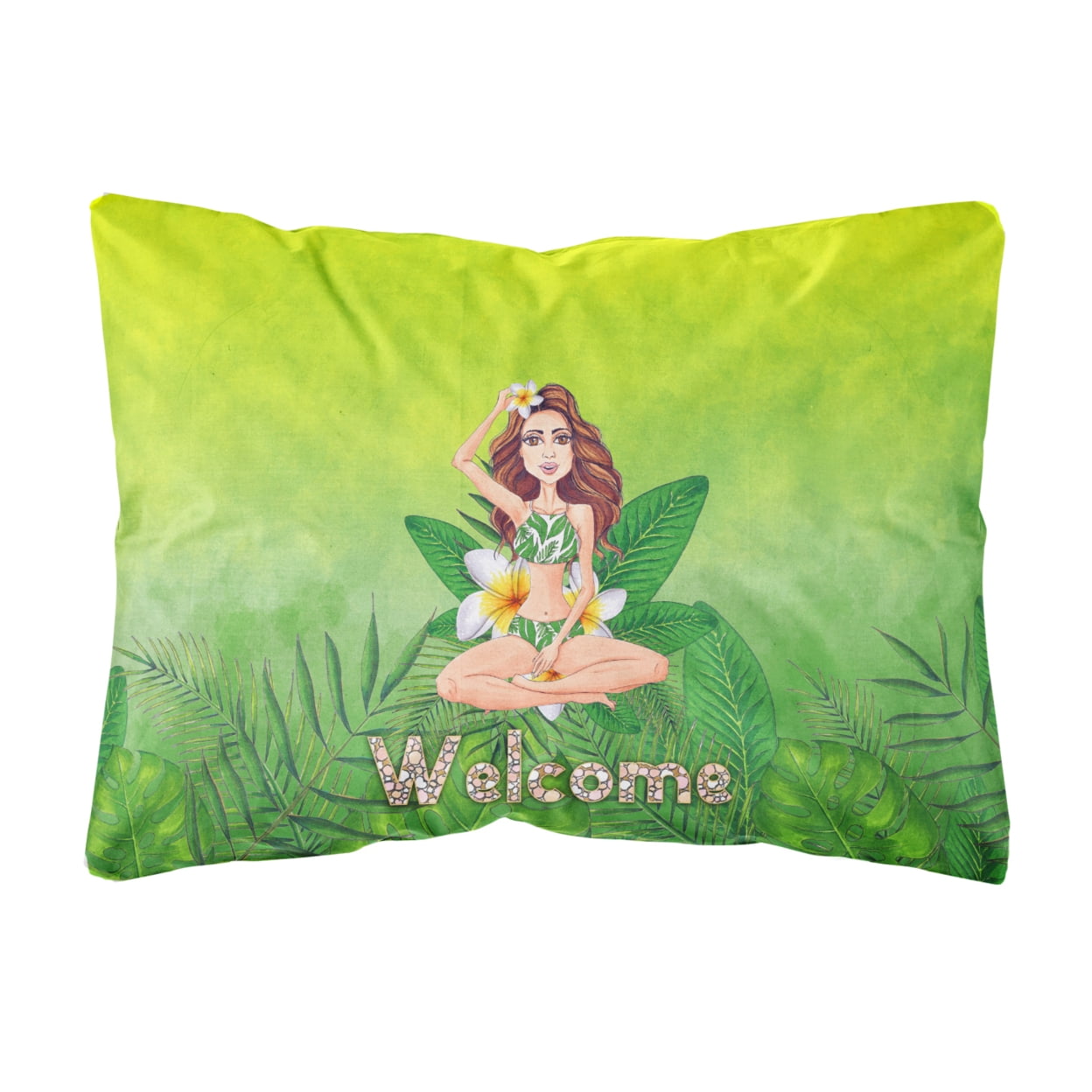 Picture of Carolines Treasures BB7457PW1216 Welcome Lady in Bikini Summer Canvas Fabric Decorative Pillow
