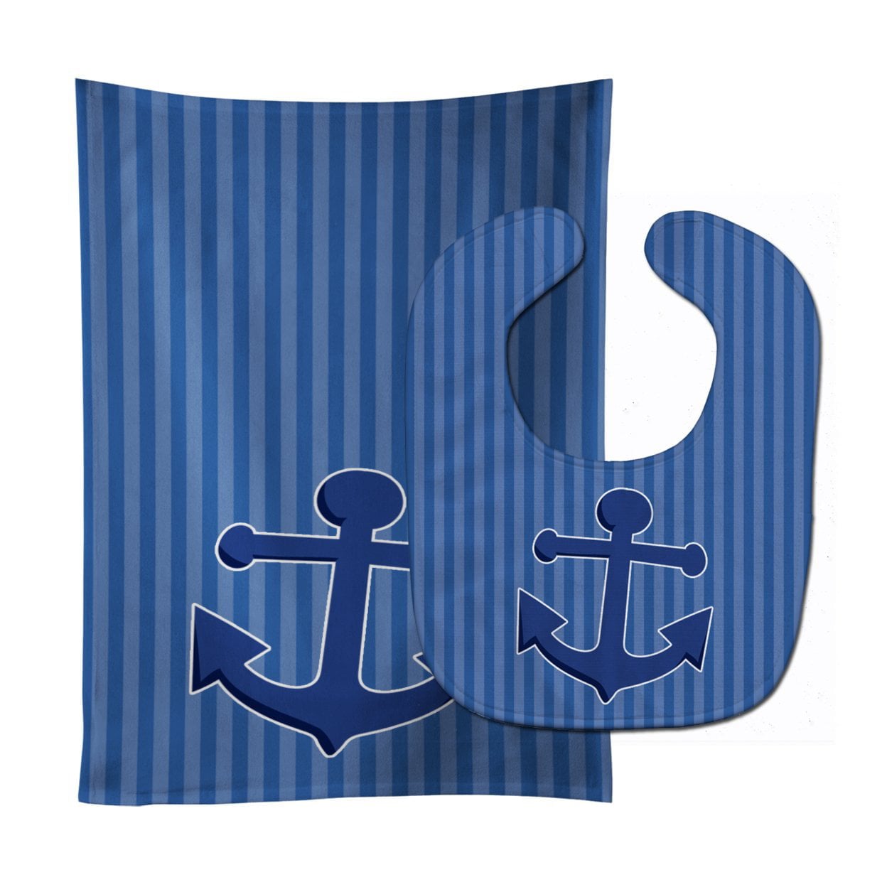 Nautical Anchor Baby Bib & Burp Cloth
