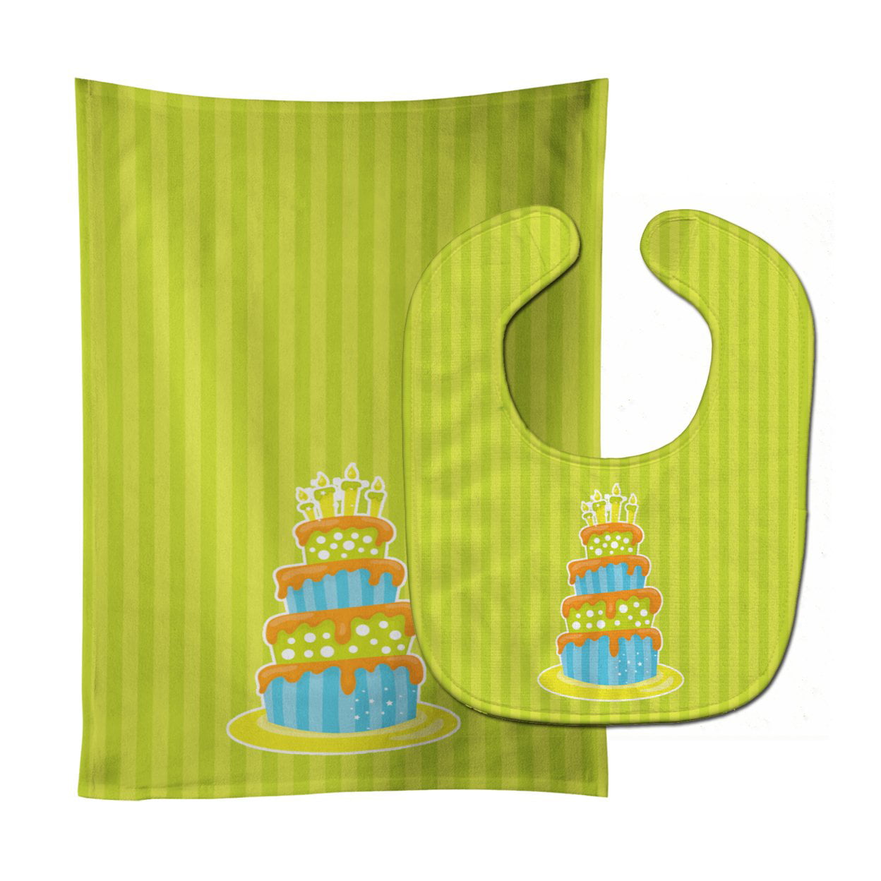 Nautical Bithday Cake Baby Bib & Burp Cloth