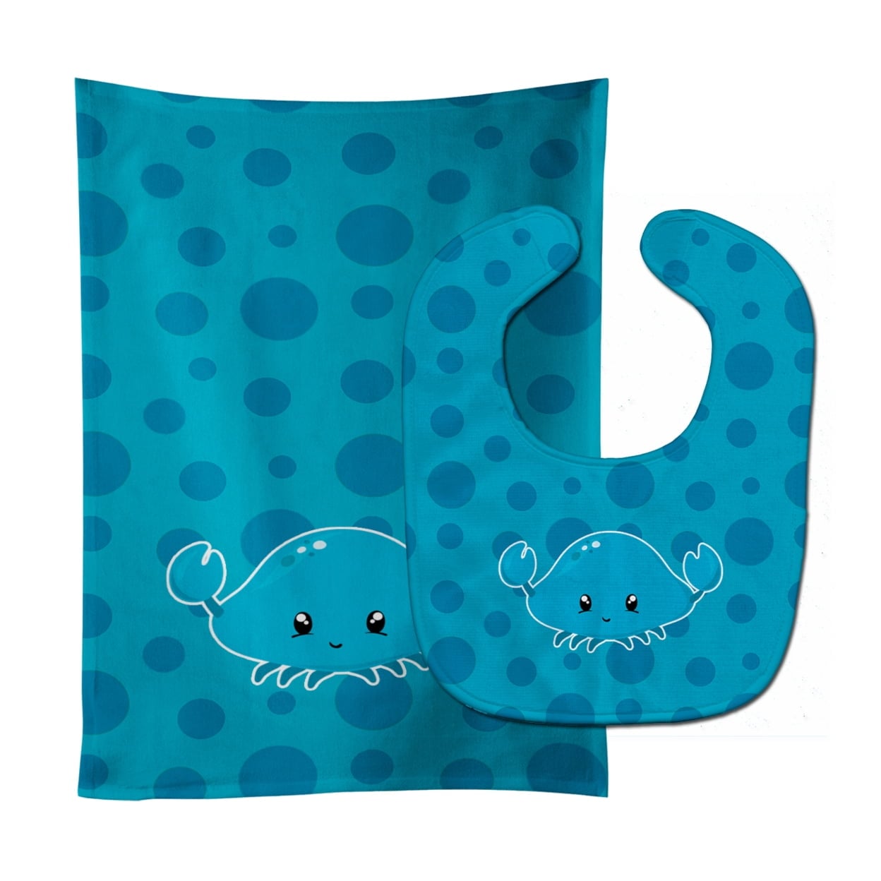 Nautical Crab Baby Bib & Burp Cloth