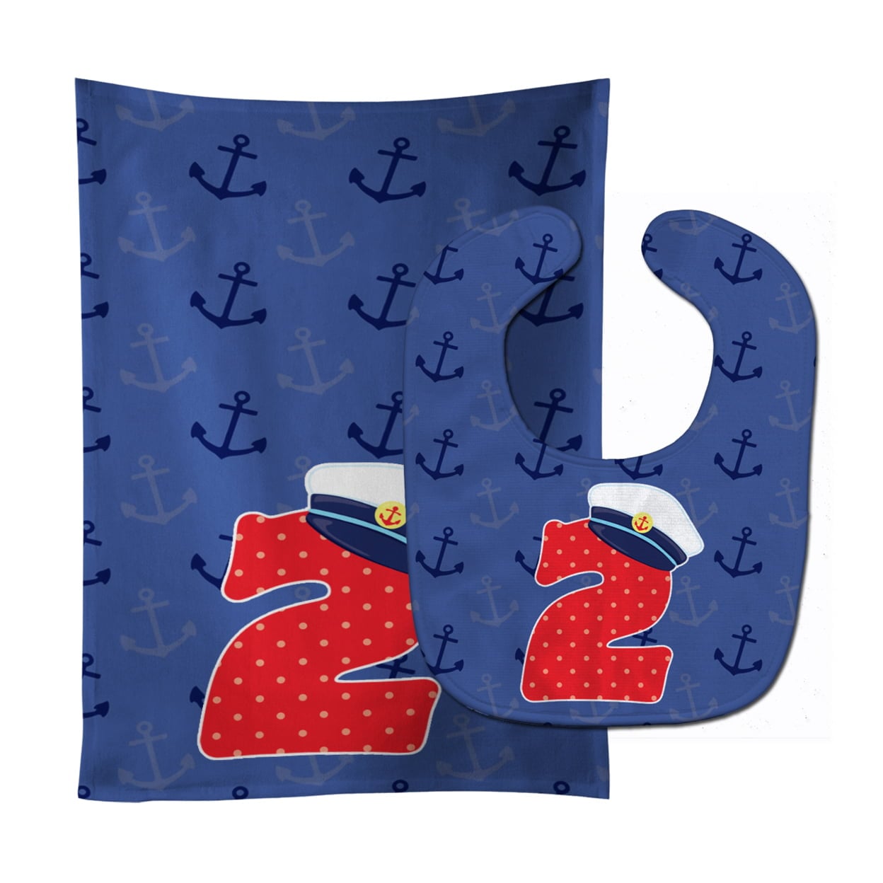 Nautical Month 2 Baby Bib & Burp Cloth