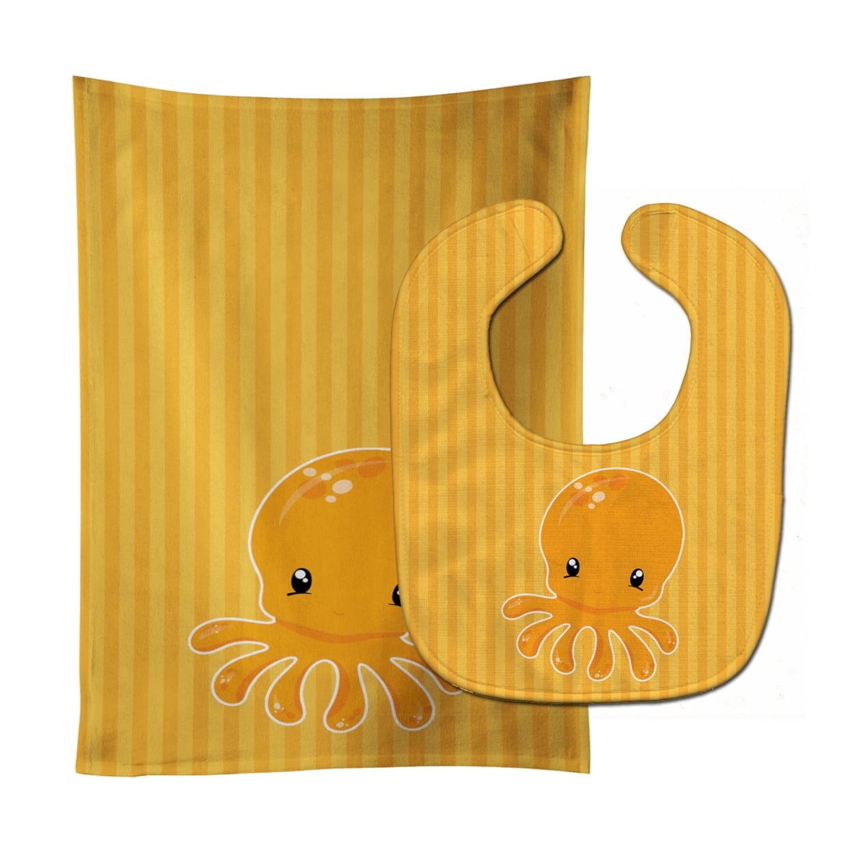 Nautical Octopus Baby Bib & Burp Cloth