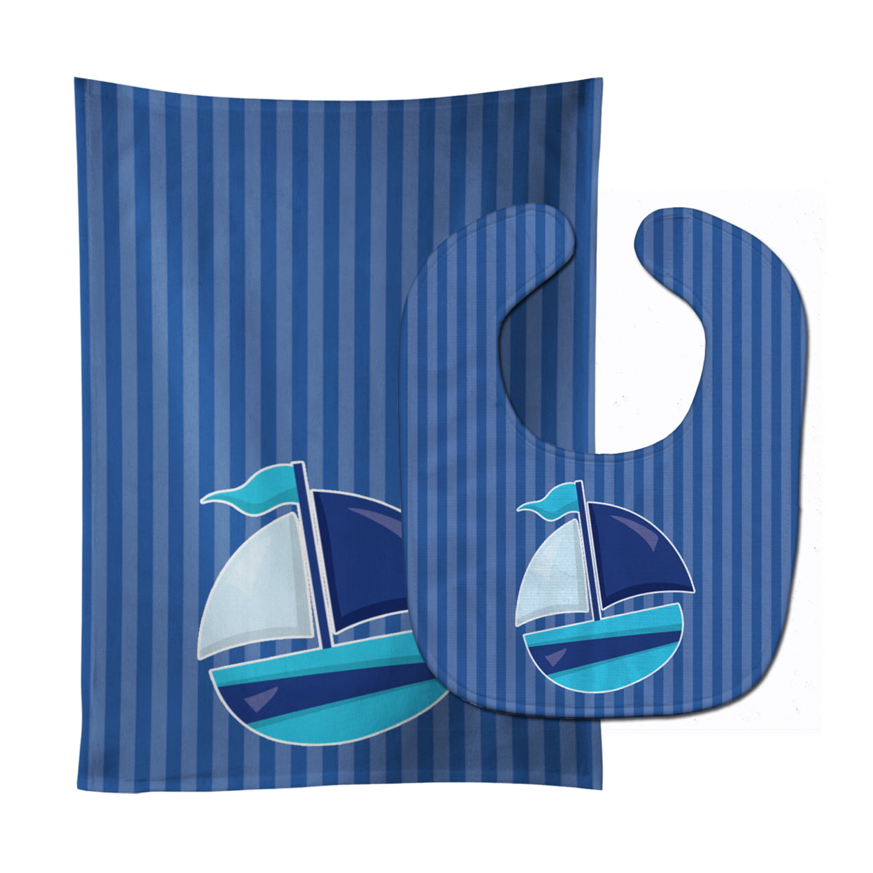 Nautical Sailboat No.2 Baby Bib & Burp Cloth
