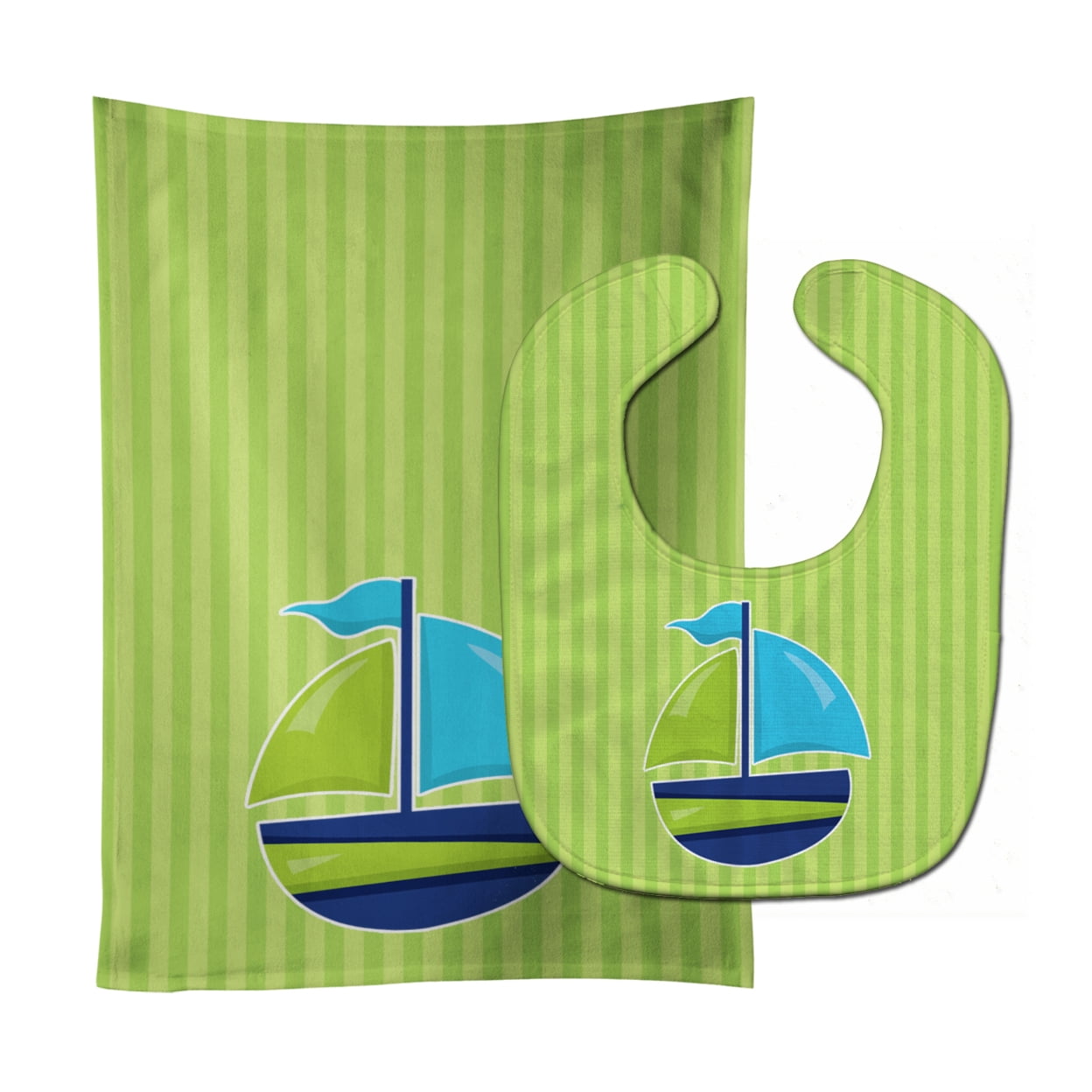 Nautical Sailboat No.3 Baby Bib & Burp Cloth