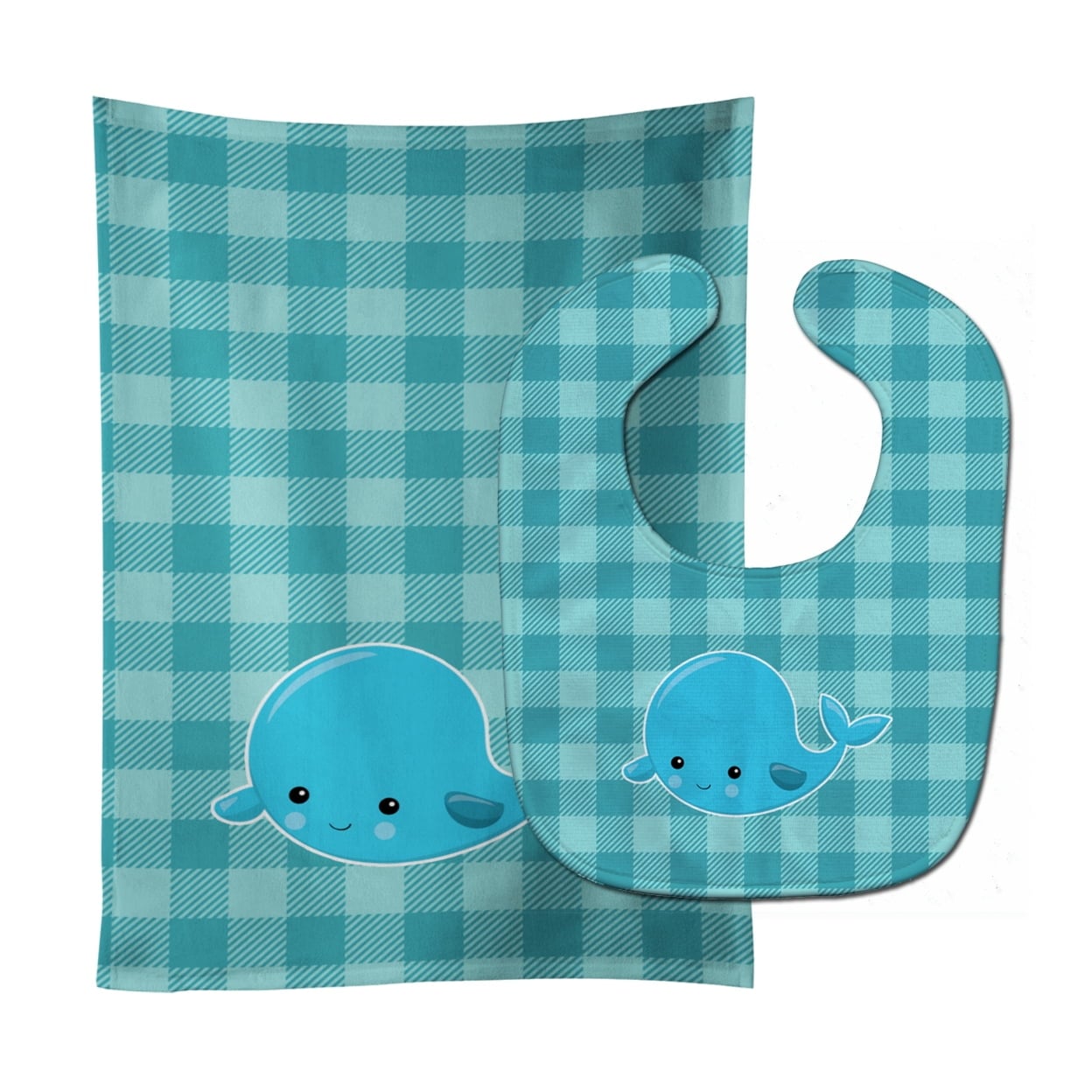 Nautical Whale No.2 Baby Bib & Burp Cloth