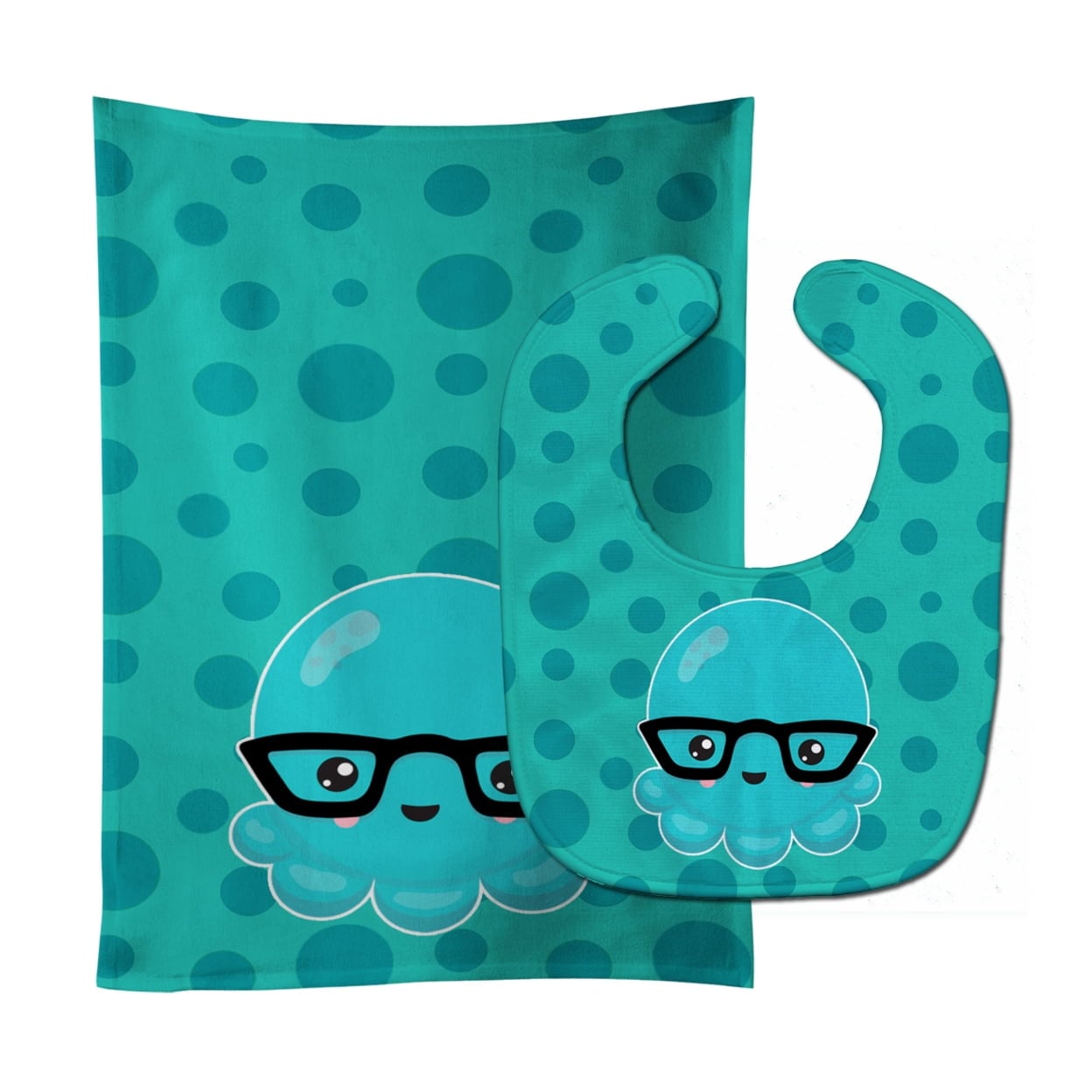 Ocean Octopus Baby Bib & Burp Cloth