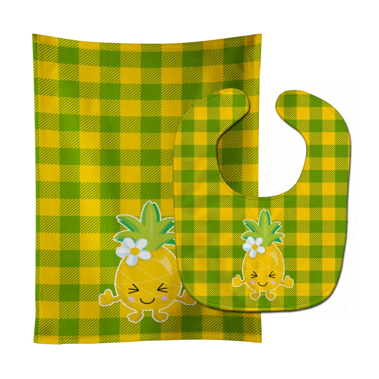 Pineapple Blinky Face Baby Bib  Burp Cloth