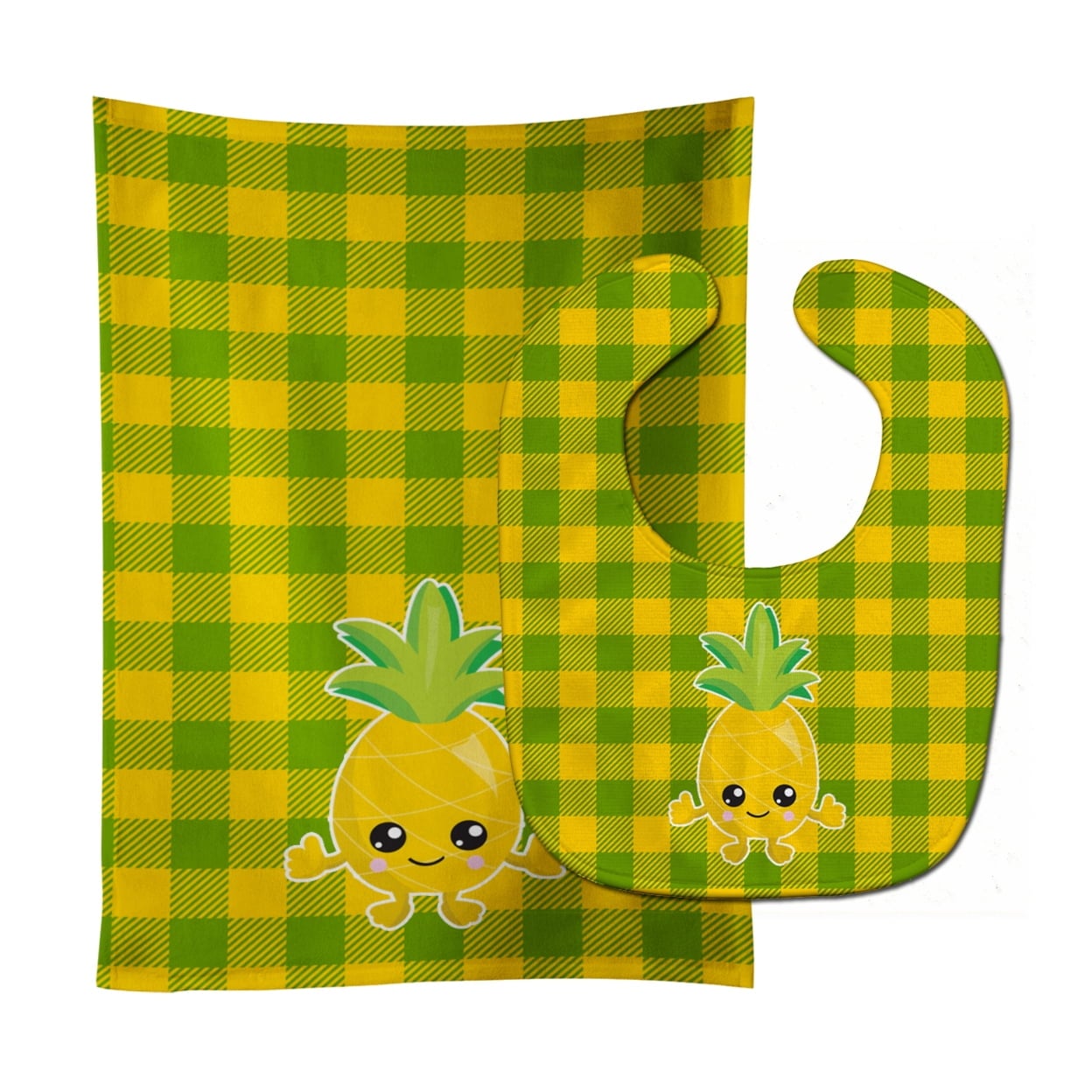 Pineapple Smily Face Baby Bib & Burp Cloth