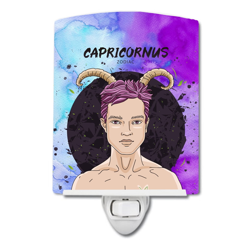 Capricorn Zodiac Sign Ceramic Night Light