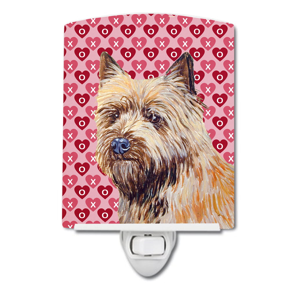 Cairn Terrier Hearts Love & Valentines Day Portrait Ceramic Night Light